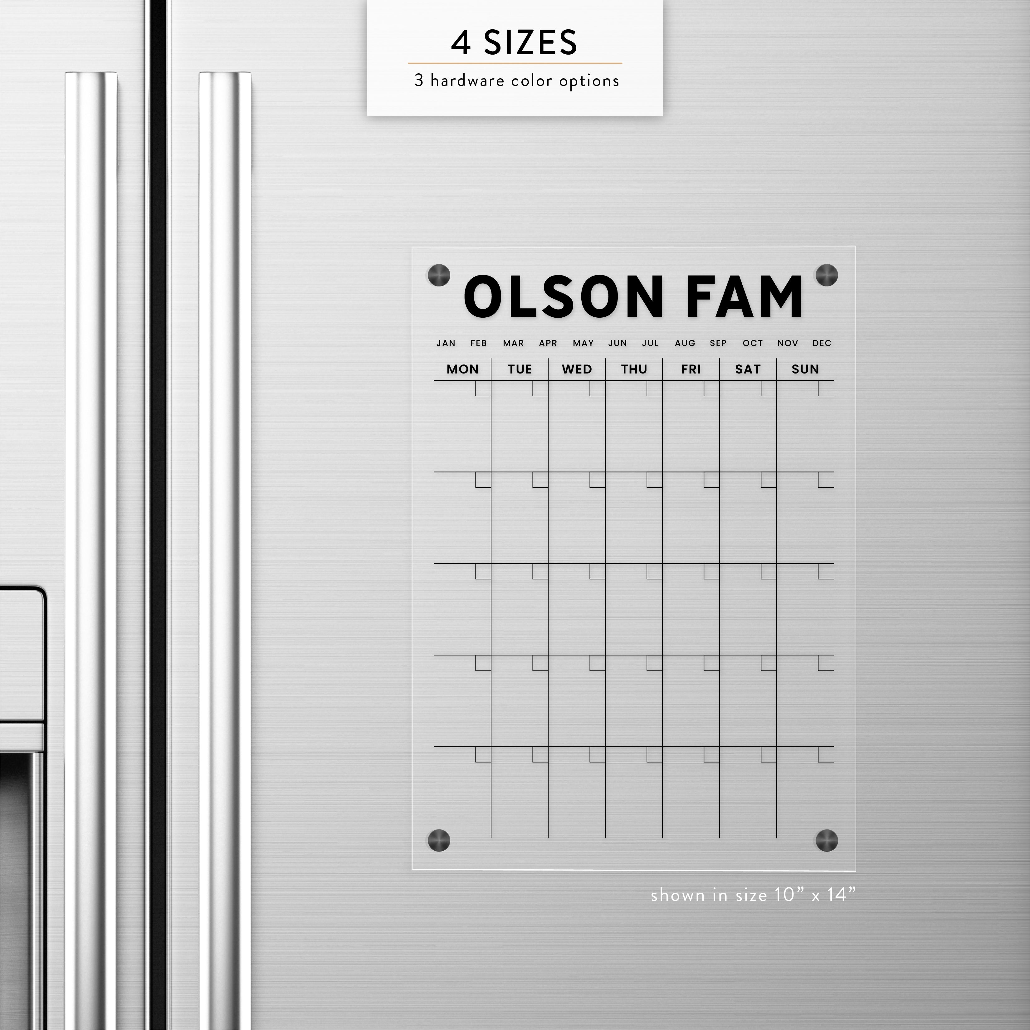 Personalized Monthly Magnetic Acrylic Calendar