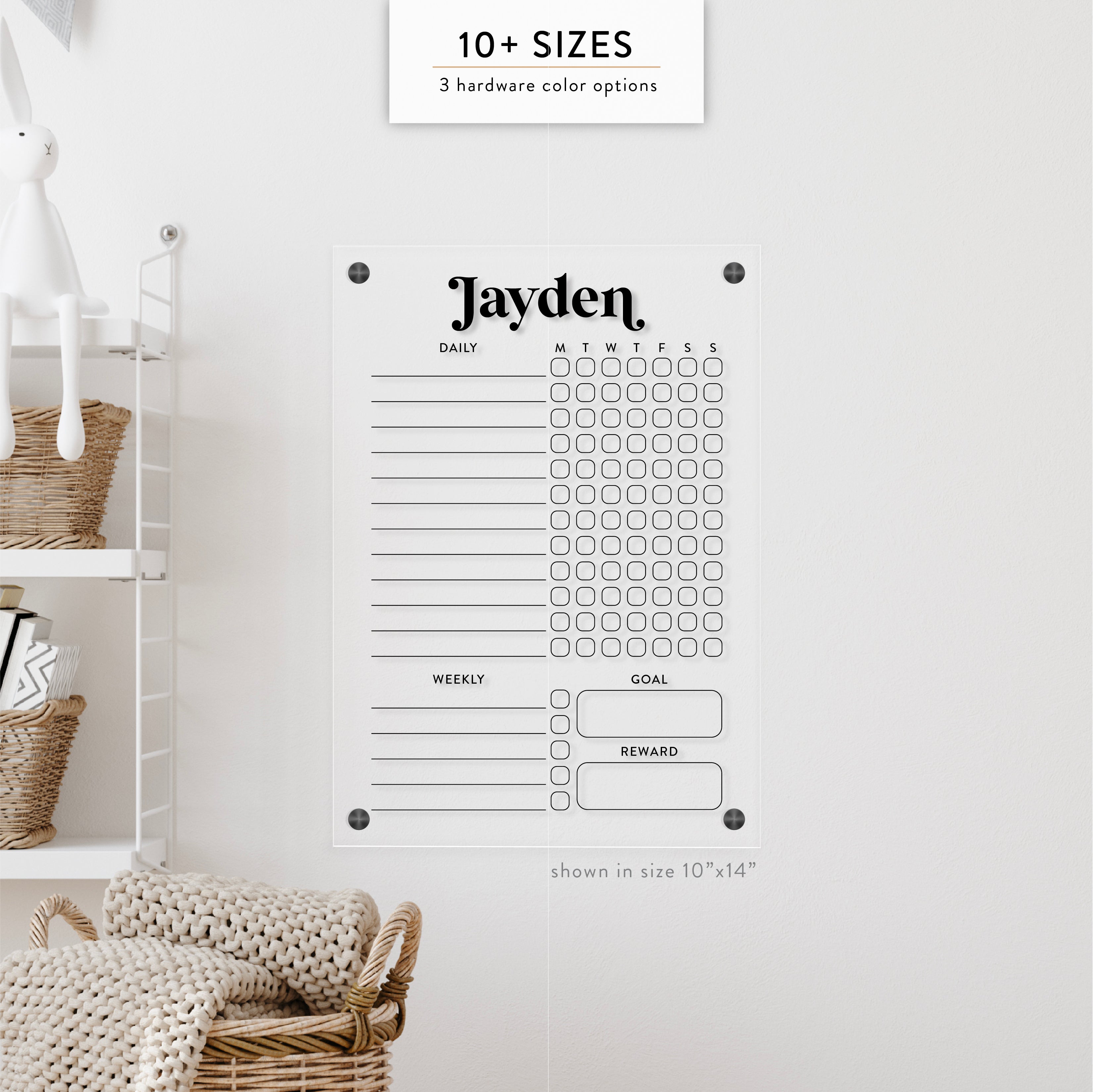 Kid's Personalized Acrylic Chore Chart