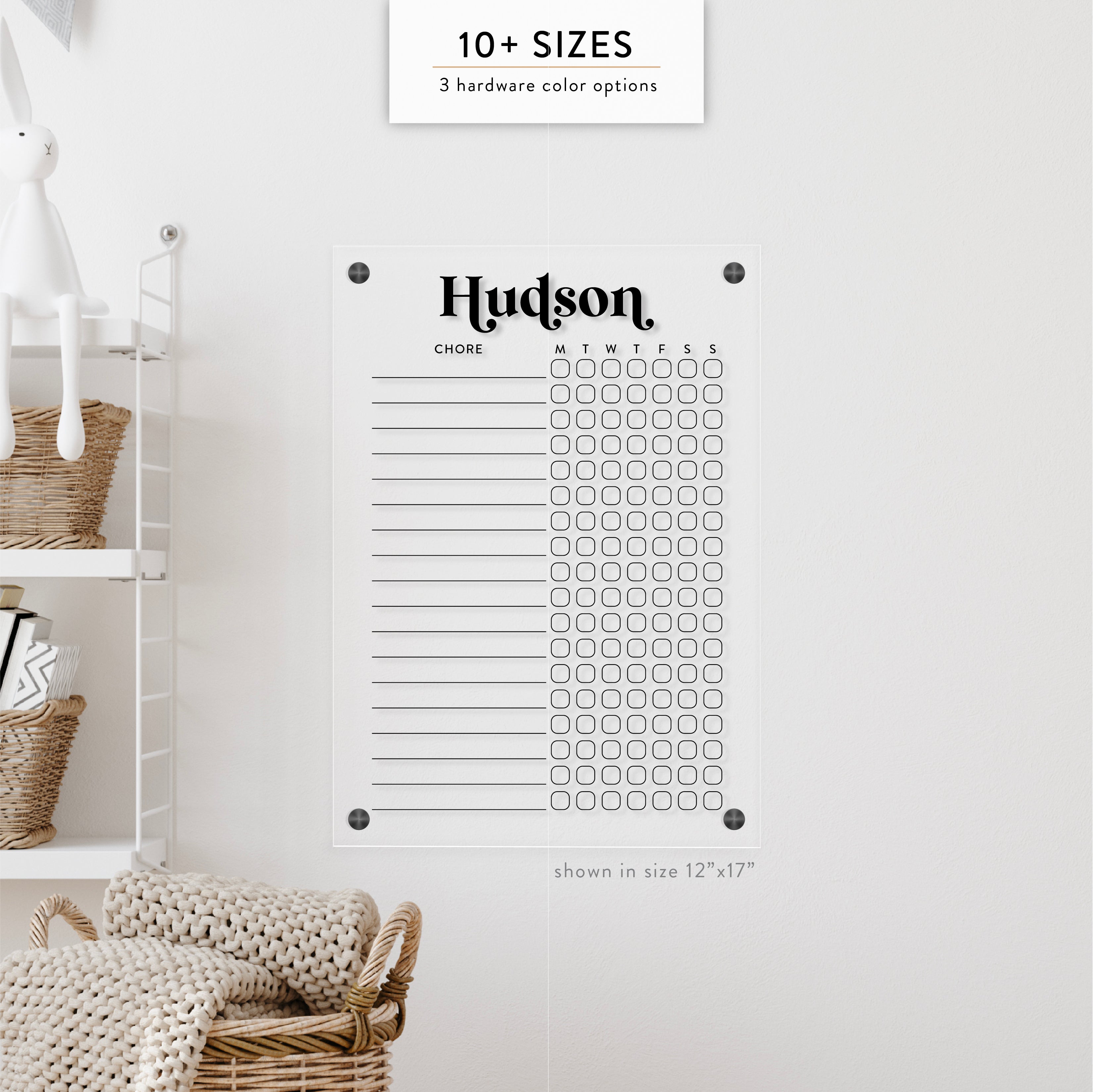 Kid's Personalized Acrylic Chore Chart