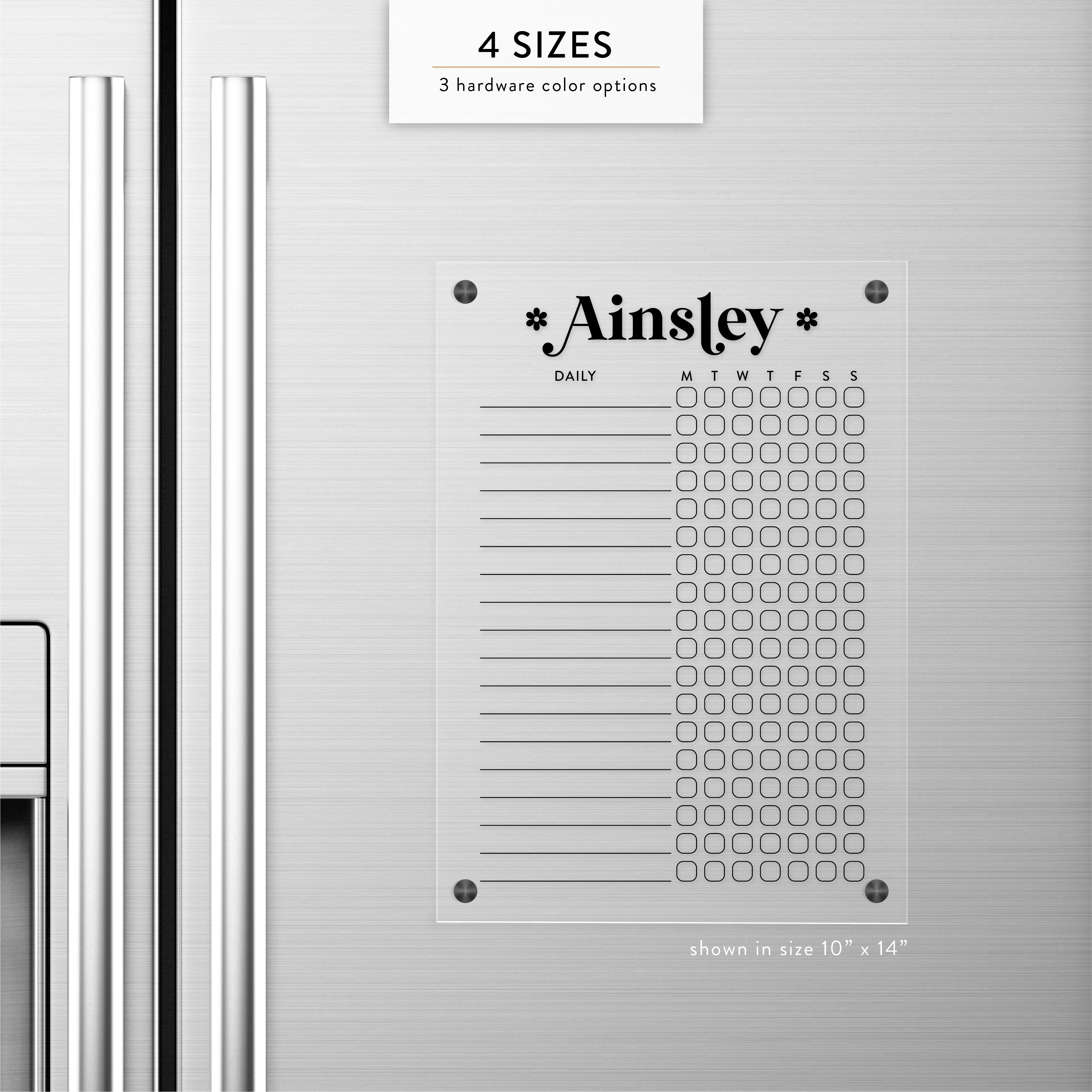Personalized Kid's Magnetic Acrylic Chore Chart