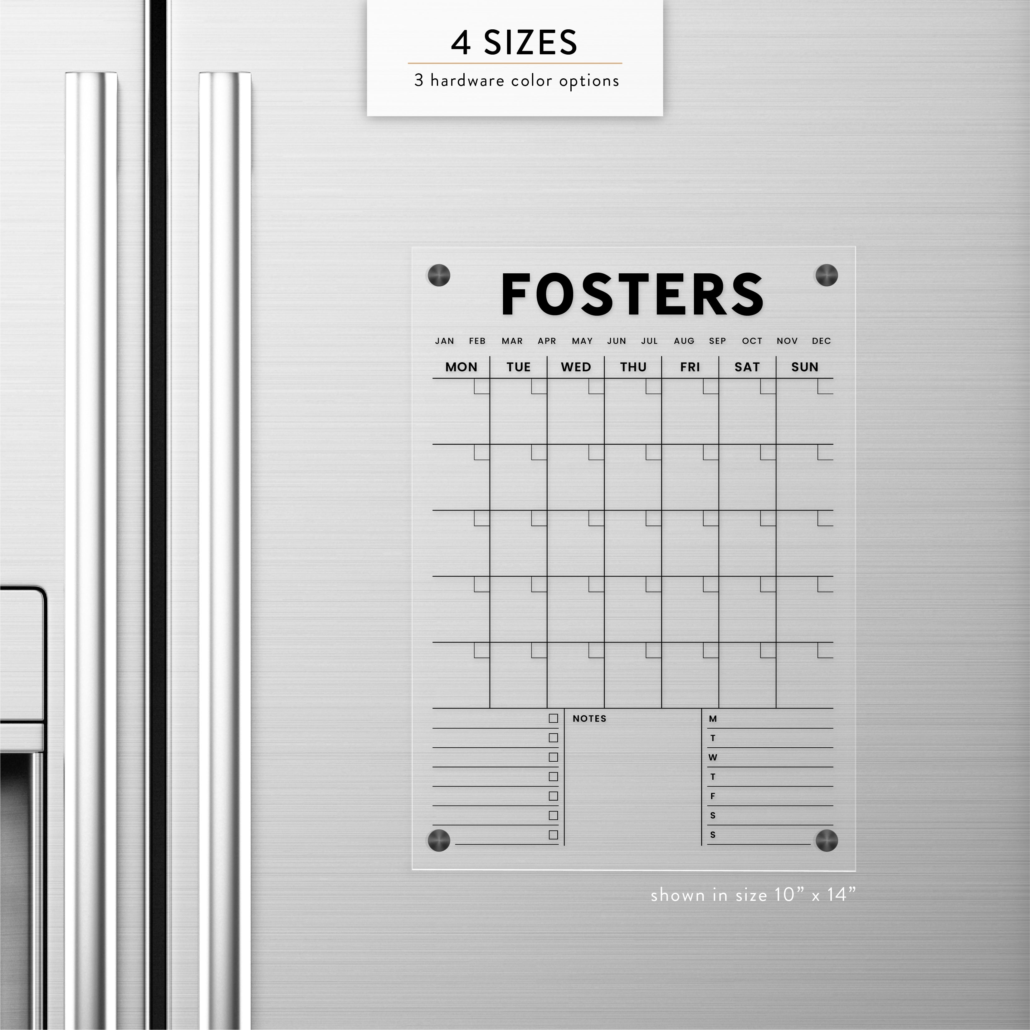 Personalized Monthly Magnetic Acrylic Calendar