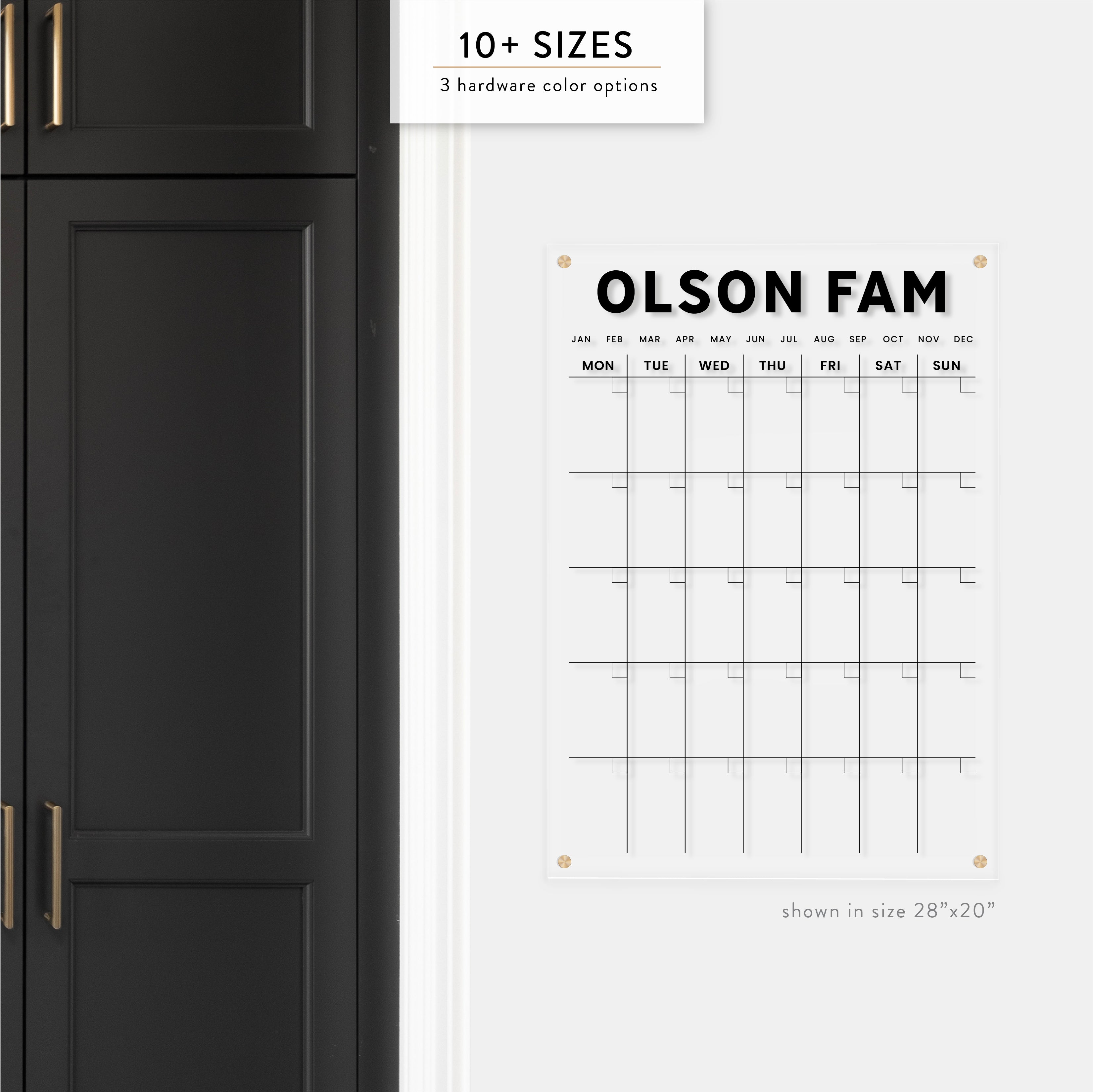 Personalized Monthly Acrylic Wall Calendar