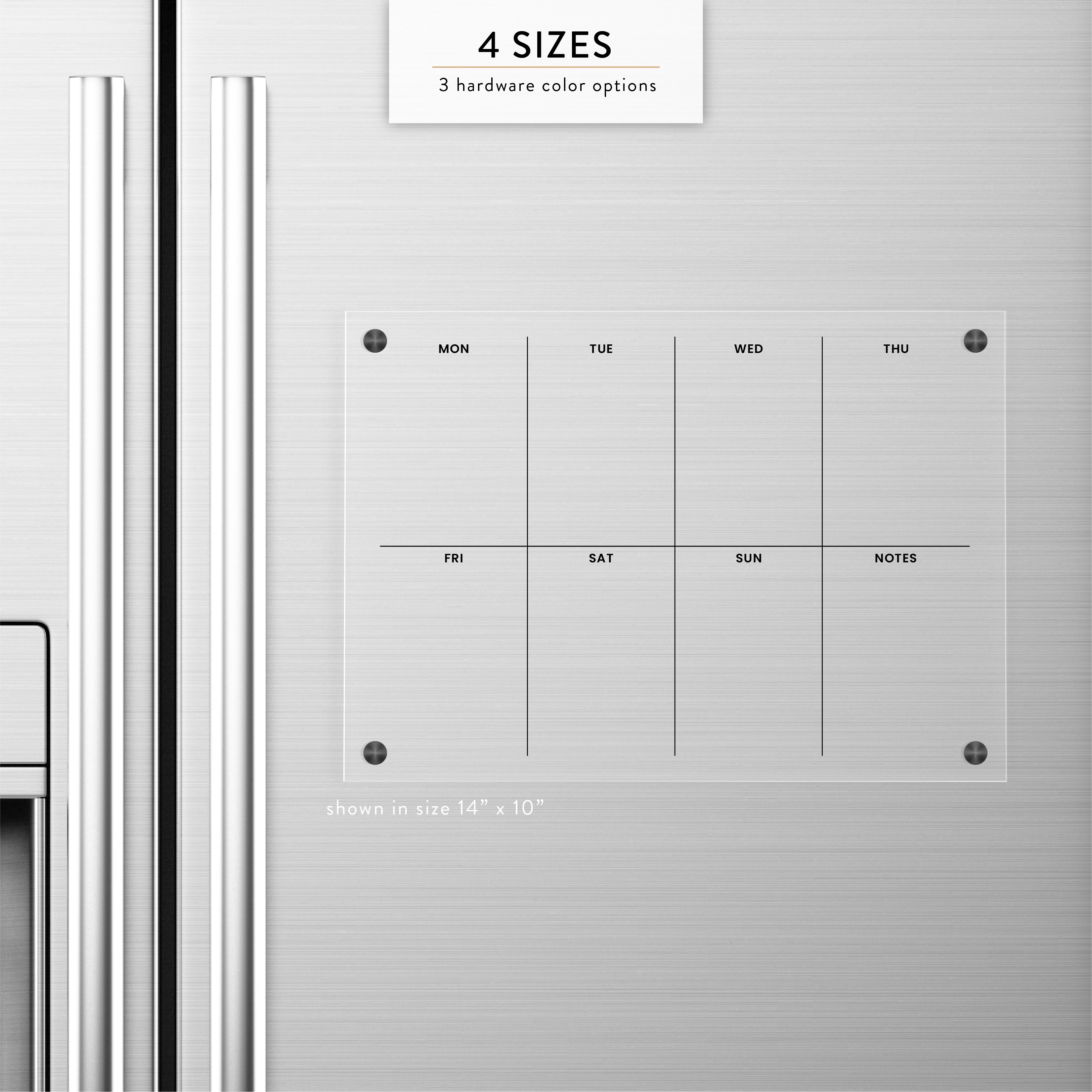 Weekly Magnetic Acrylic Fridge Calendar
