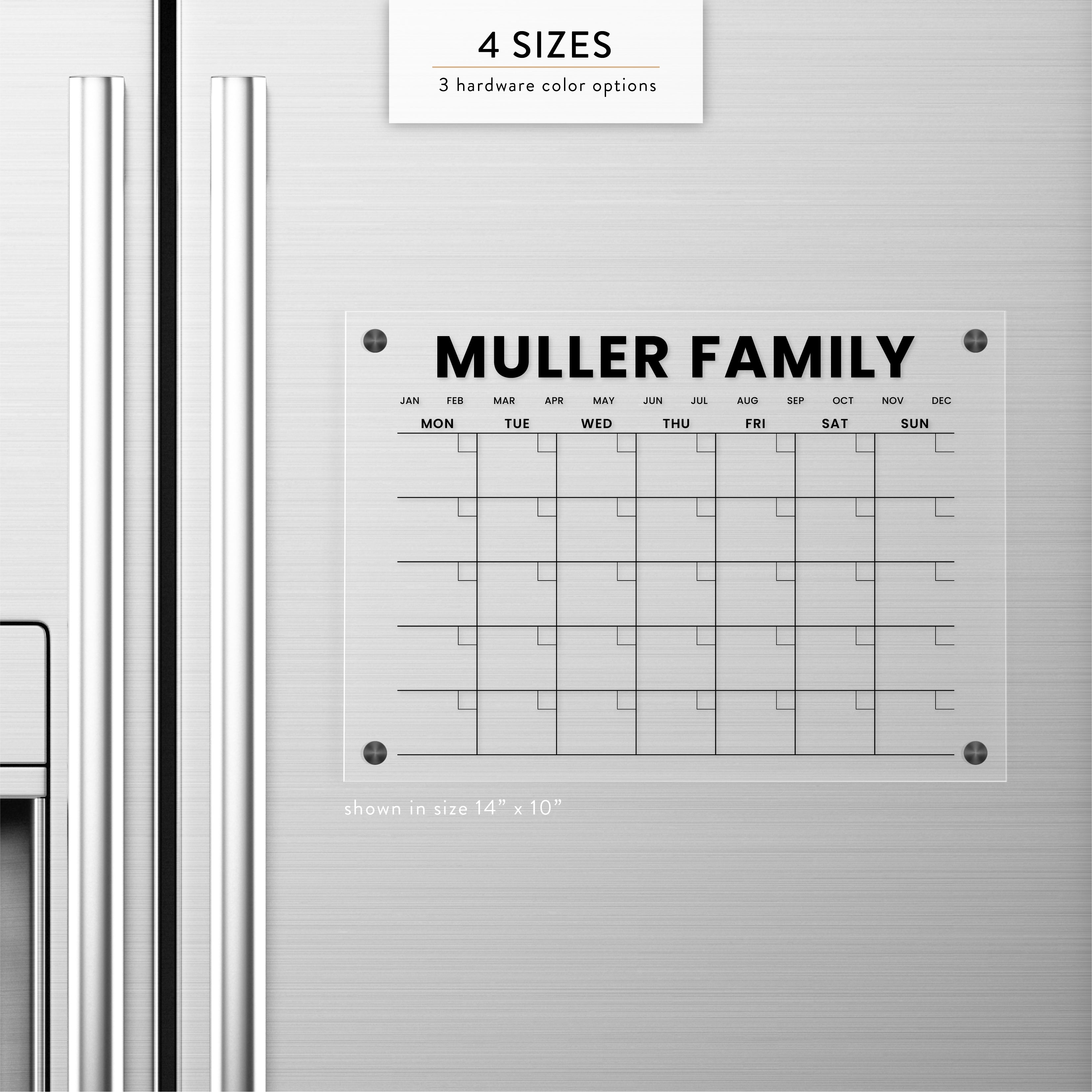 Monthly Magnetic Acrylic Fridge Calendar