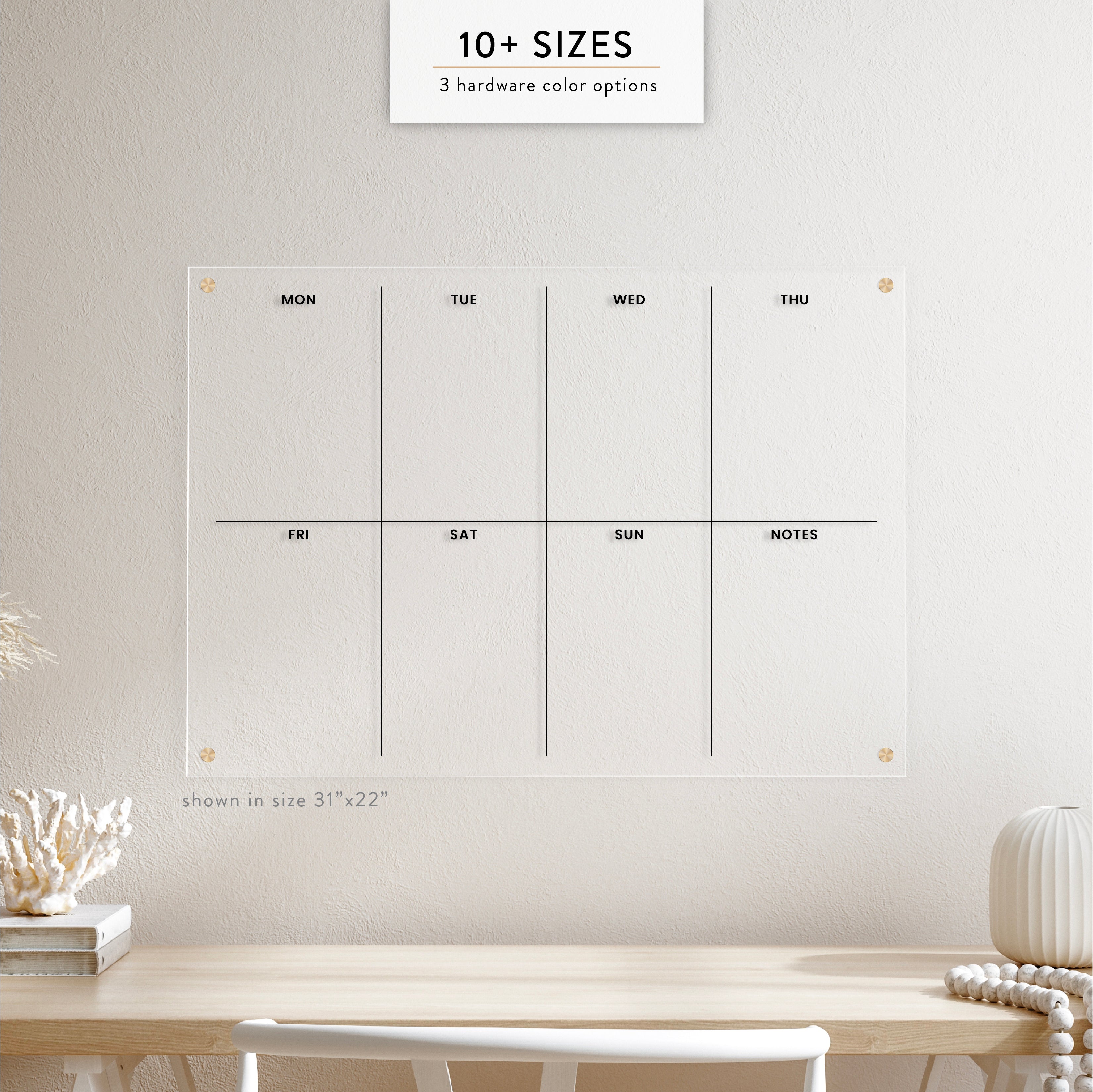 Weekly Acrylic Wall Calendar