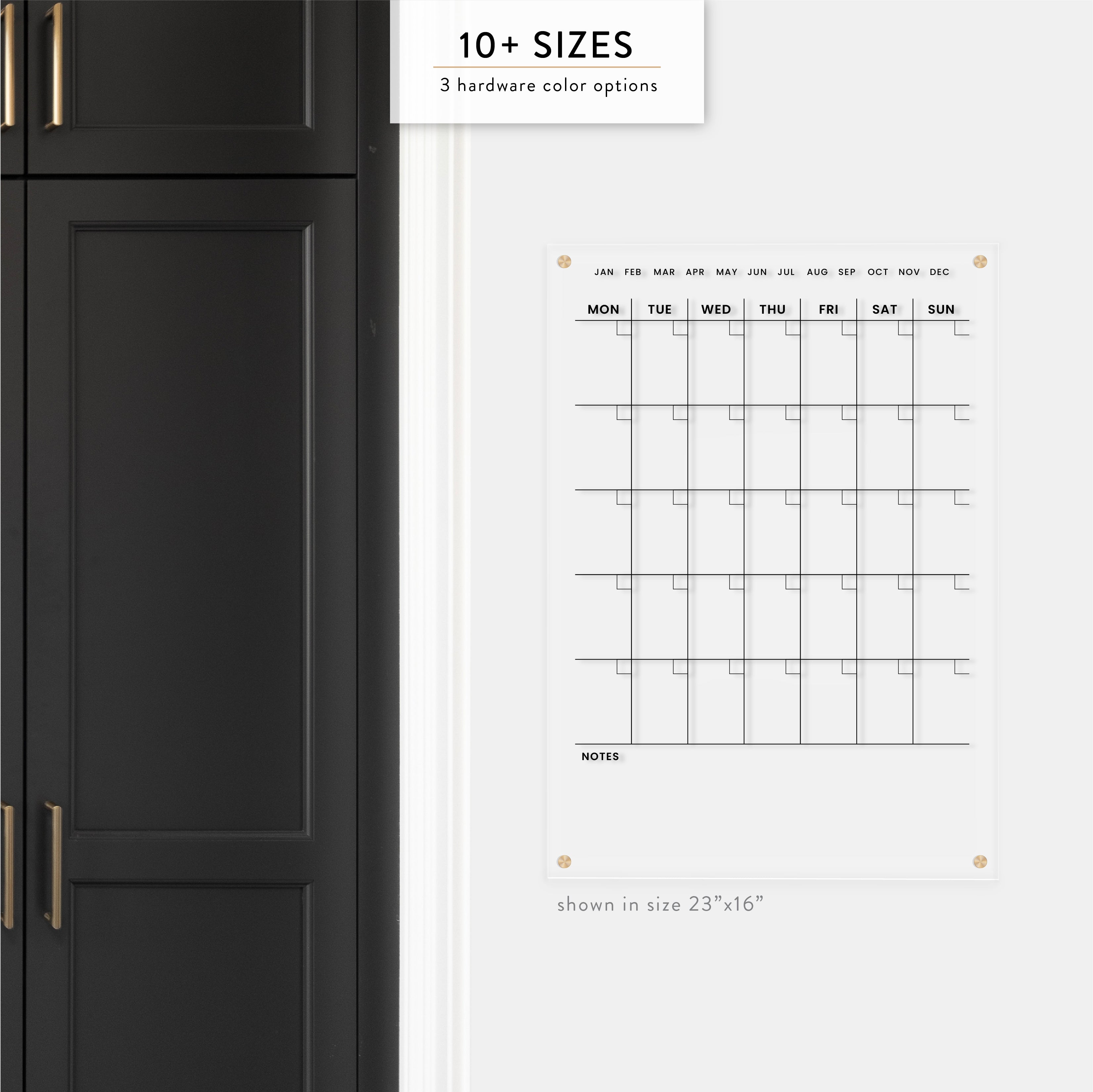 Monthly & Notes Acrylic Wall Calendar