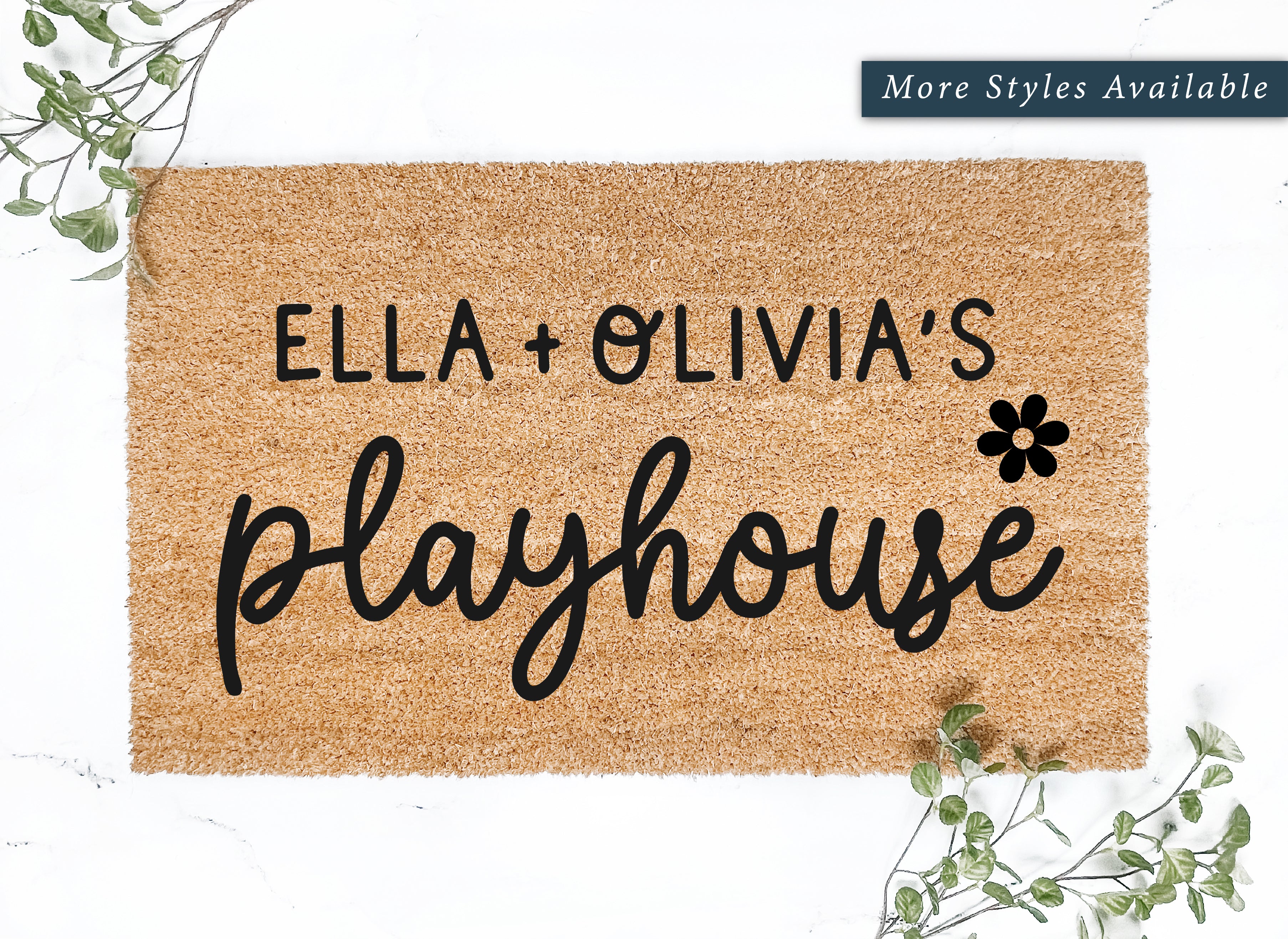 Personalized Kids Daisy Playhouse Doormat