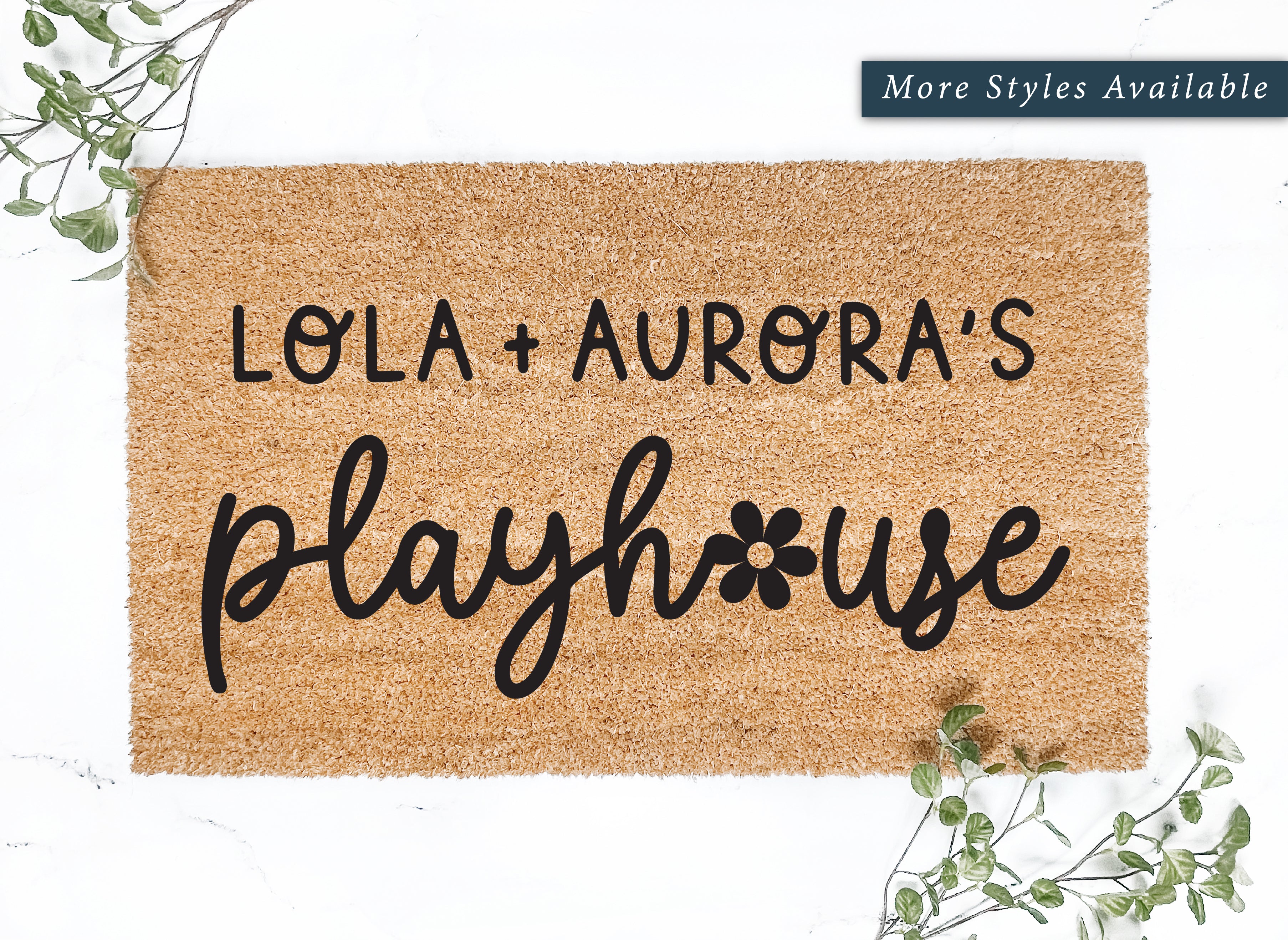 Personalized Kids Daisy Script Playhouse Doormat