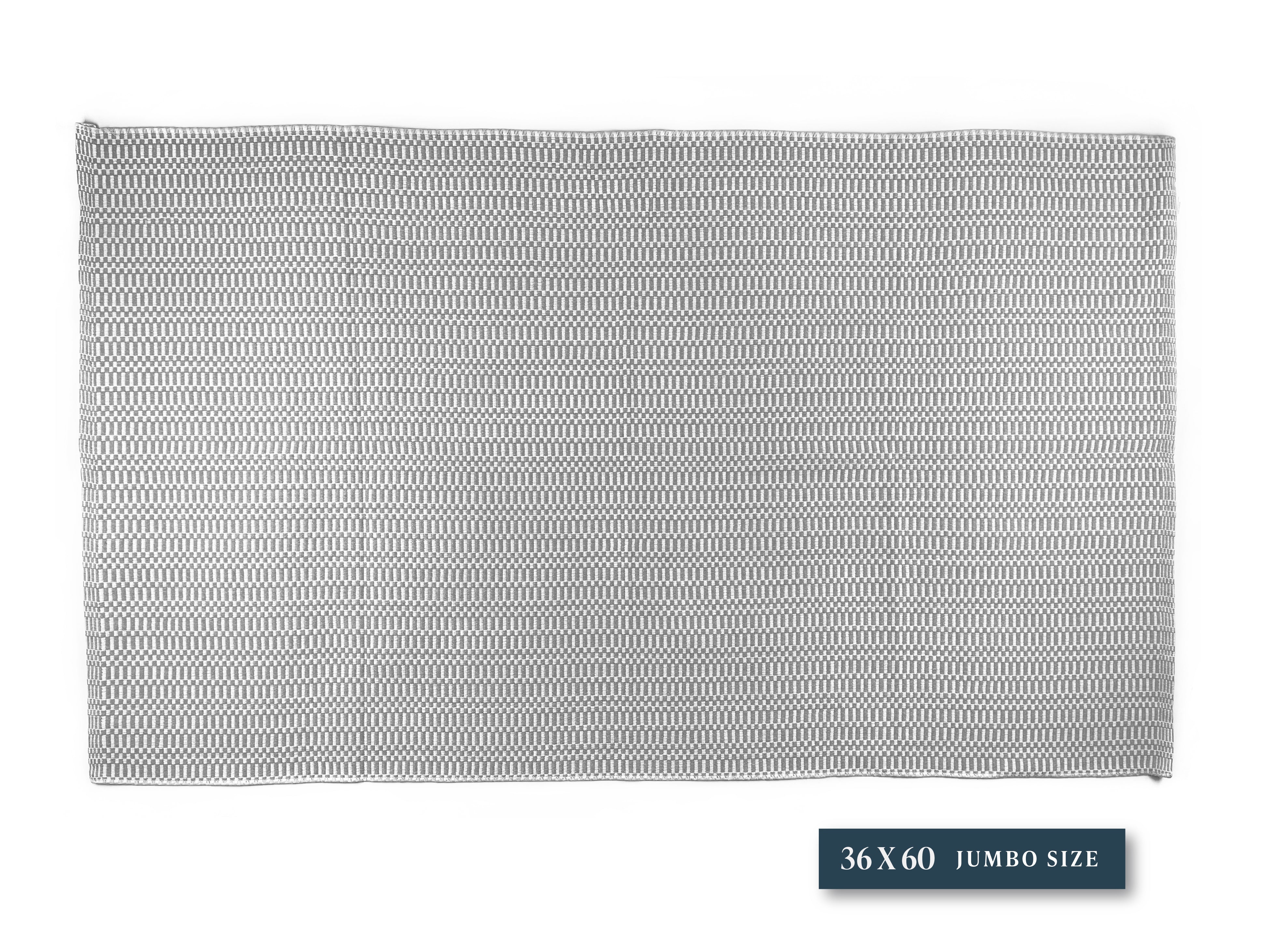 Grey & White Checker Patterned Layering Rug