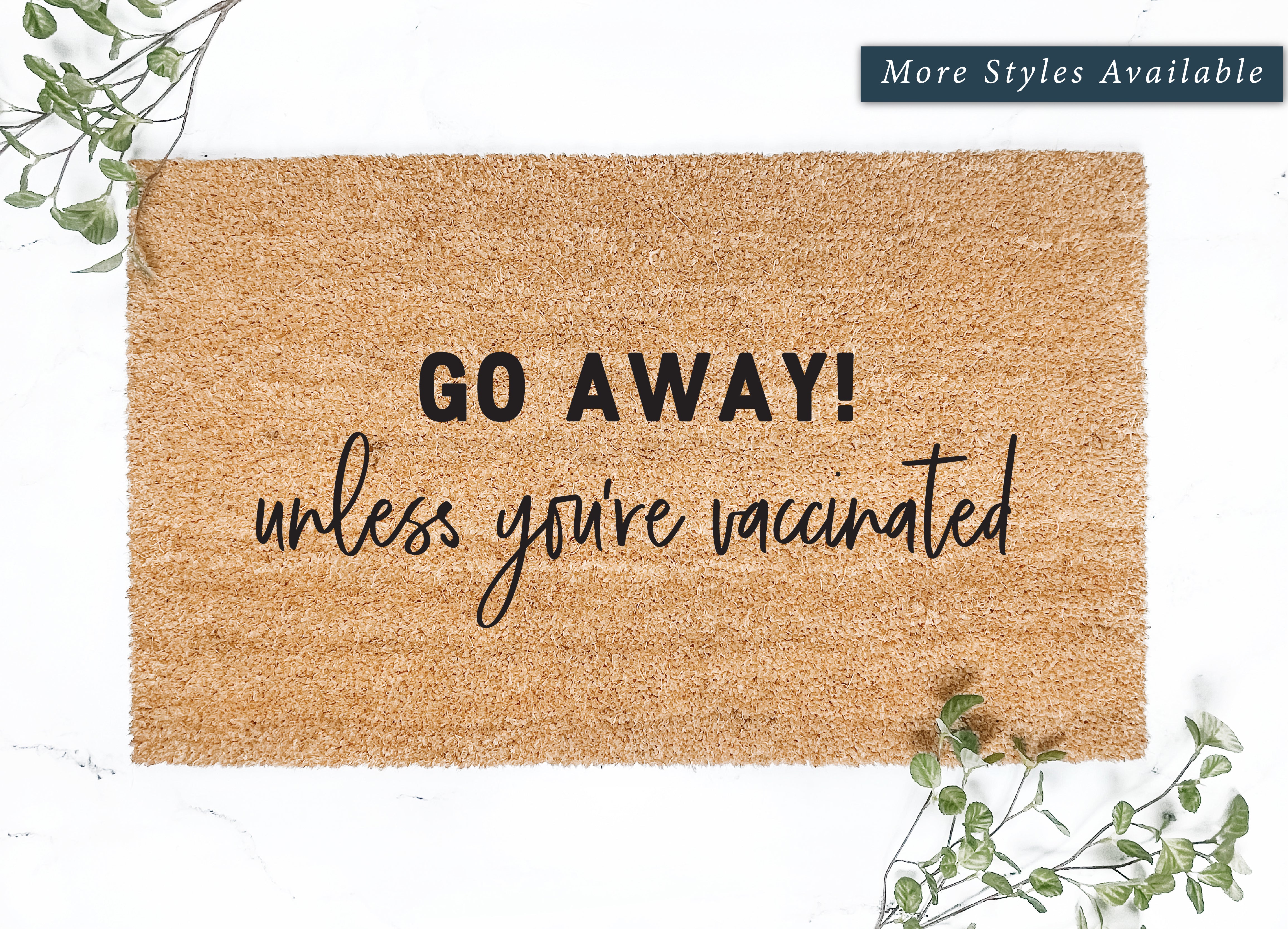 Go Away! Unless You're Vaccinated Doormat