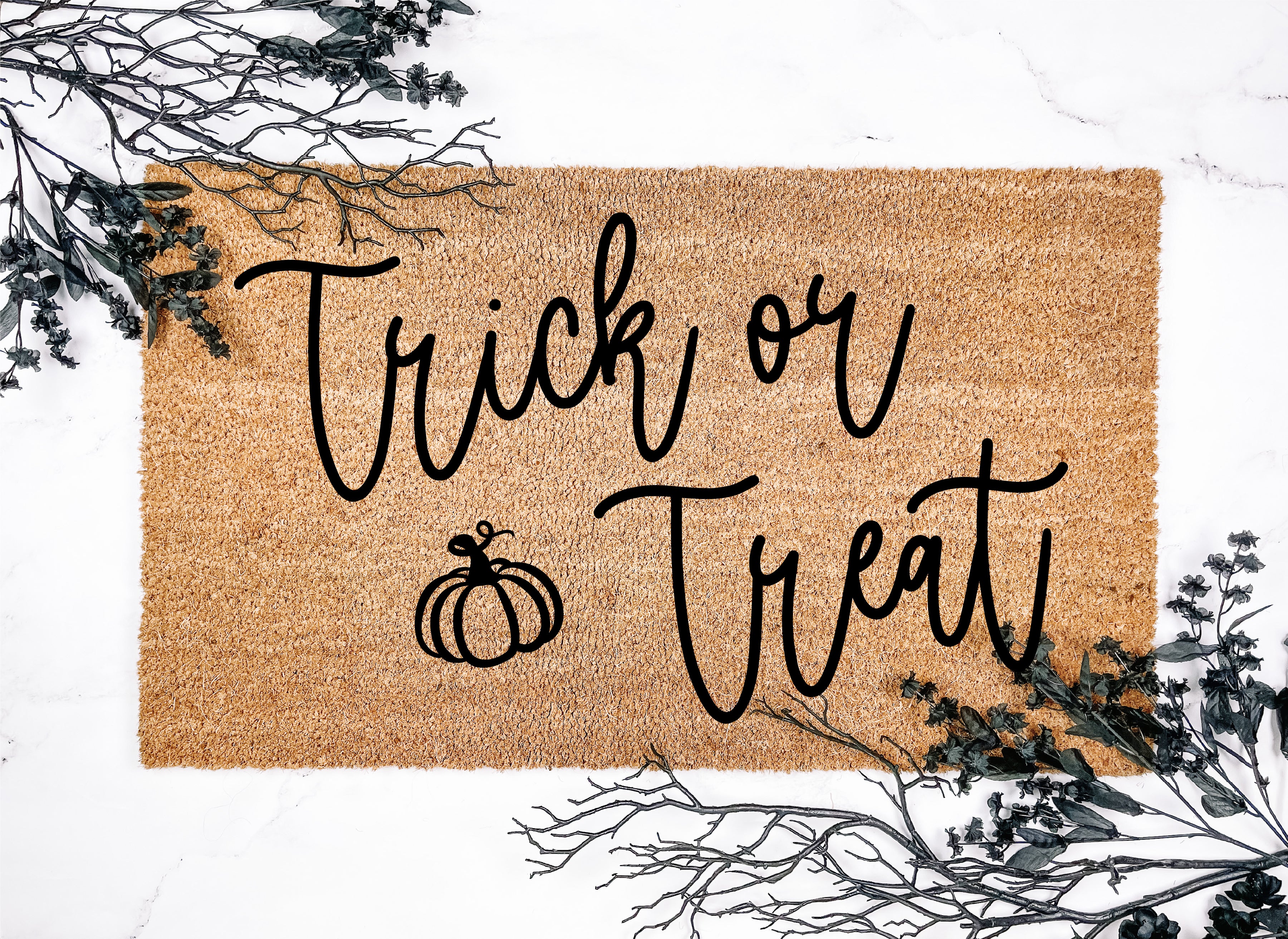 Trick or Treat Pumpkin Doormat