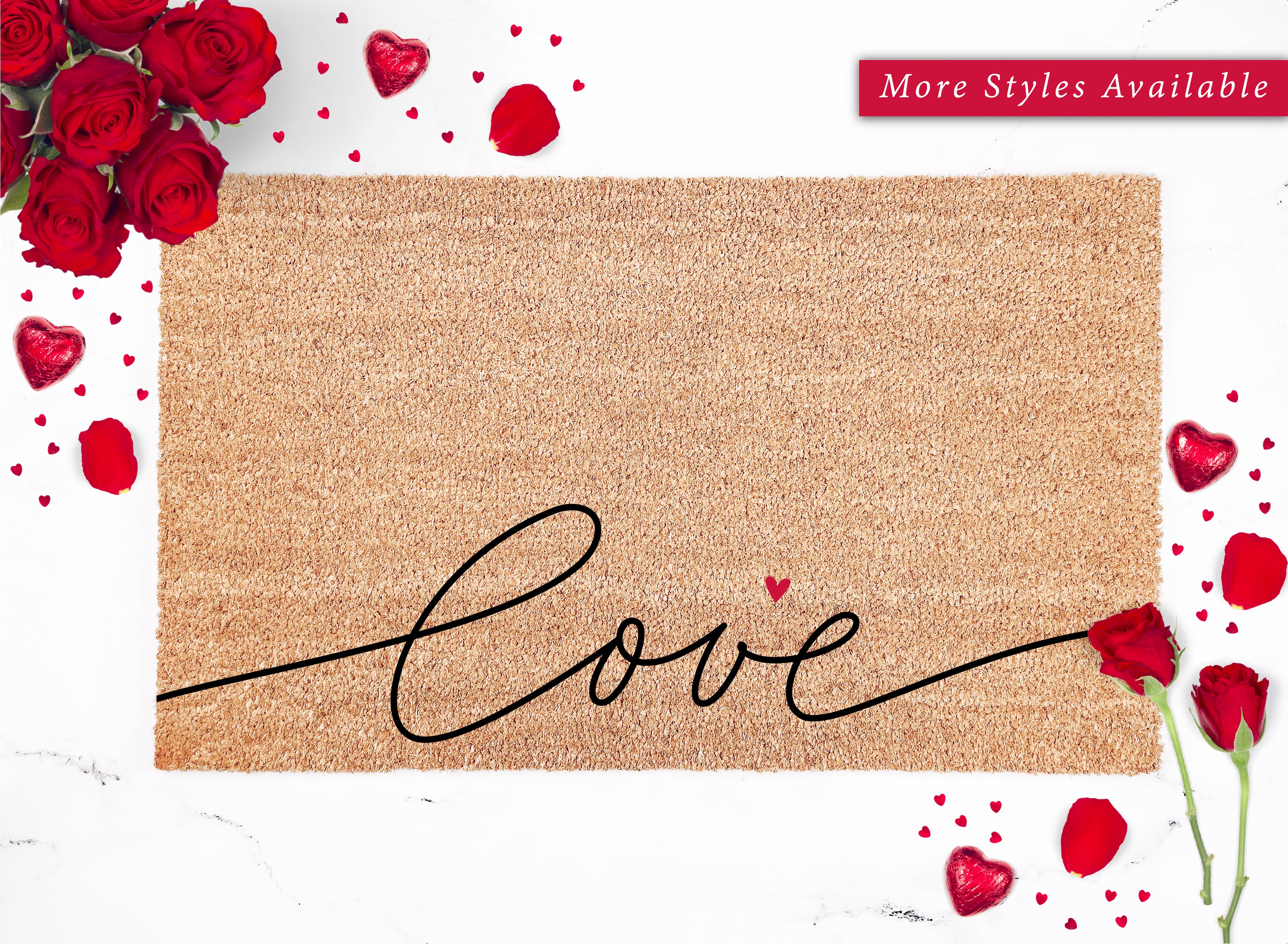Love Script with Mini Heart Doormat