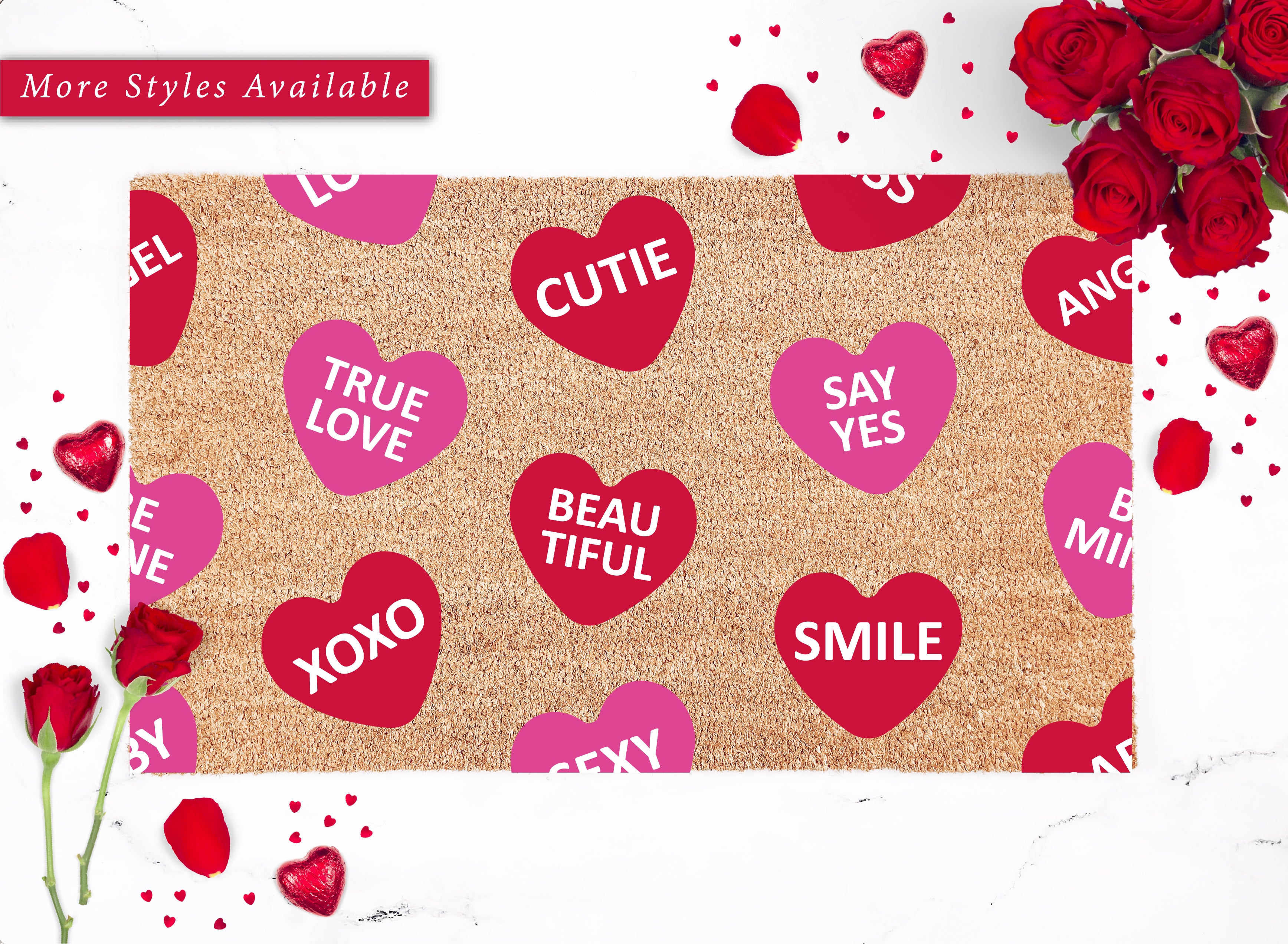 Conversation Hearts Doormat