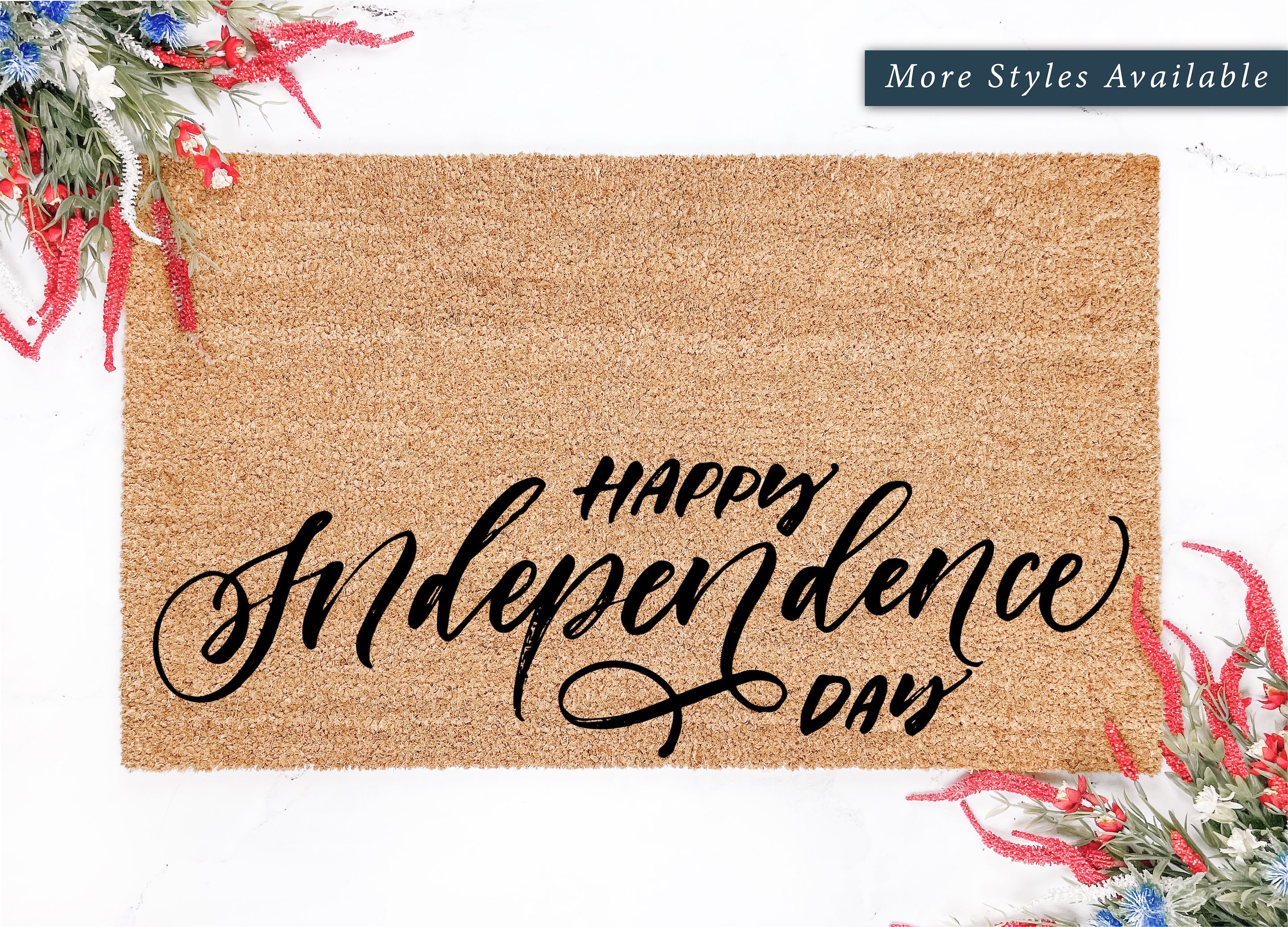 Happy Independence Day Script Doormat