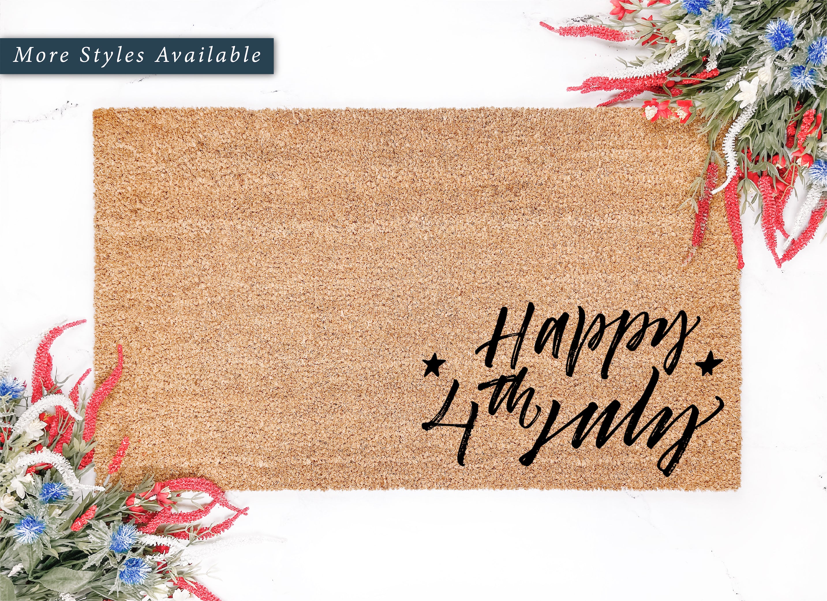 Happy 4th of July Script Doormat