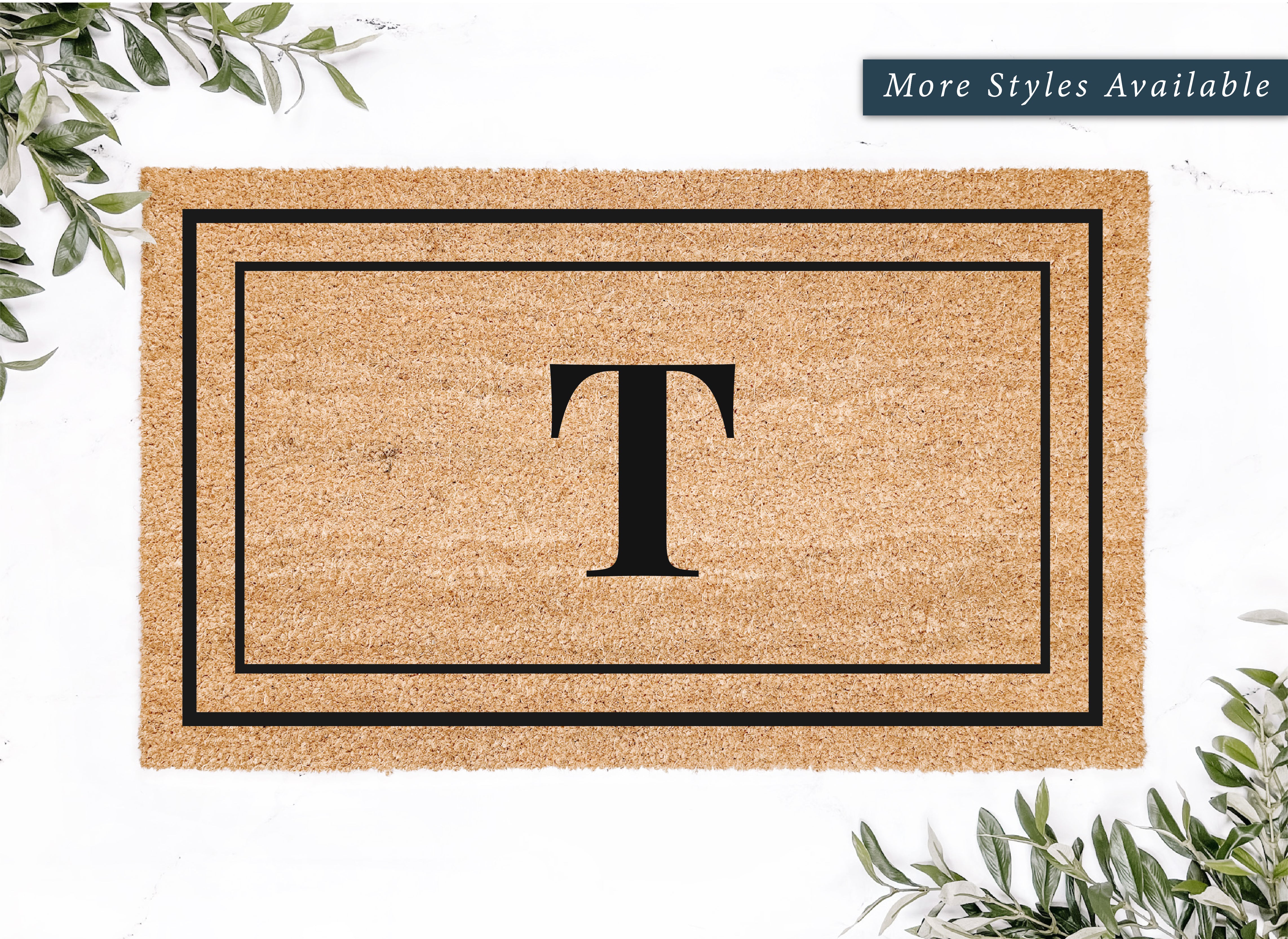 Personalized Double Frame Initial Doormat