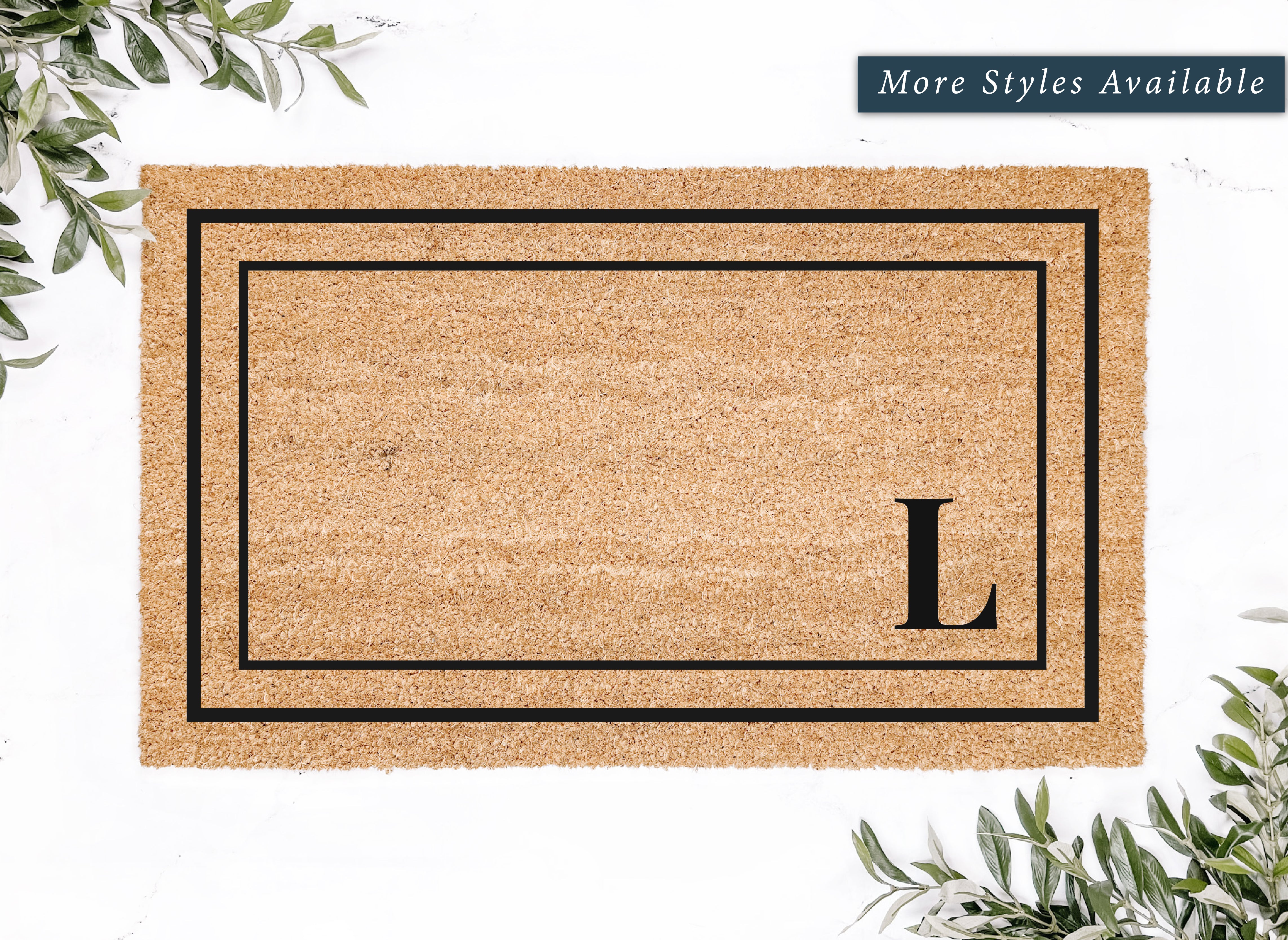 Personalized Double Frame Initial Doormat