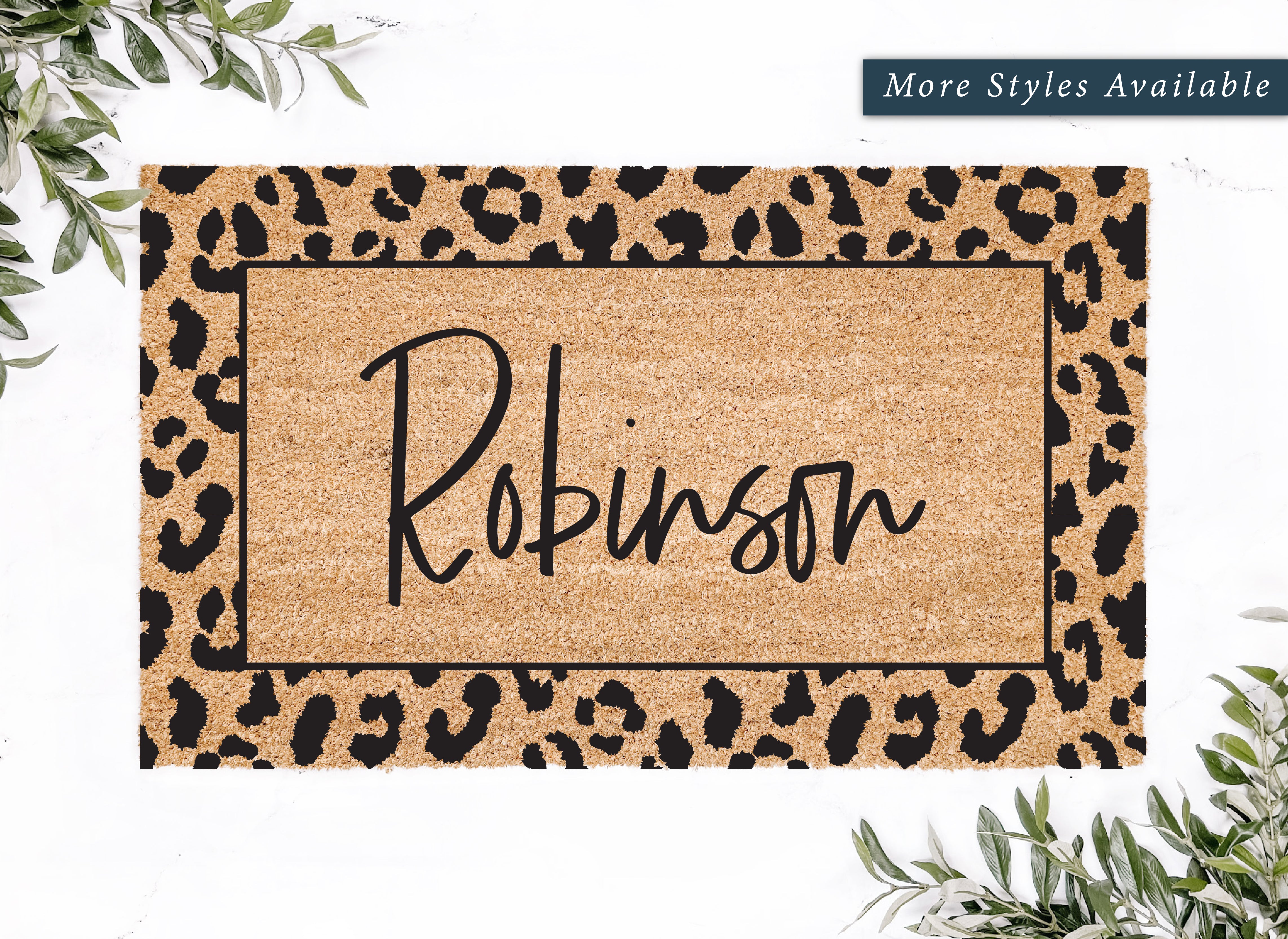Personalized Leopard Frame Doormat