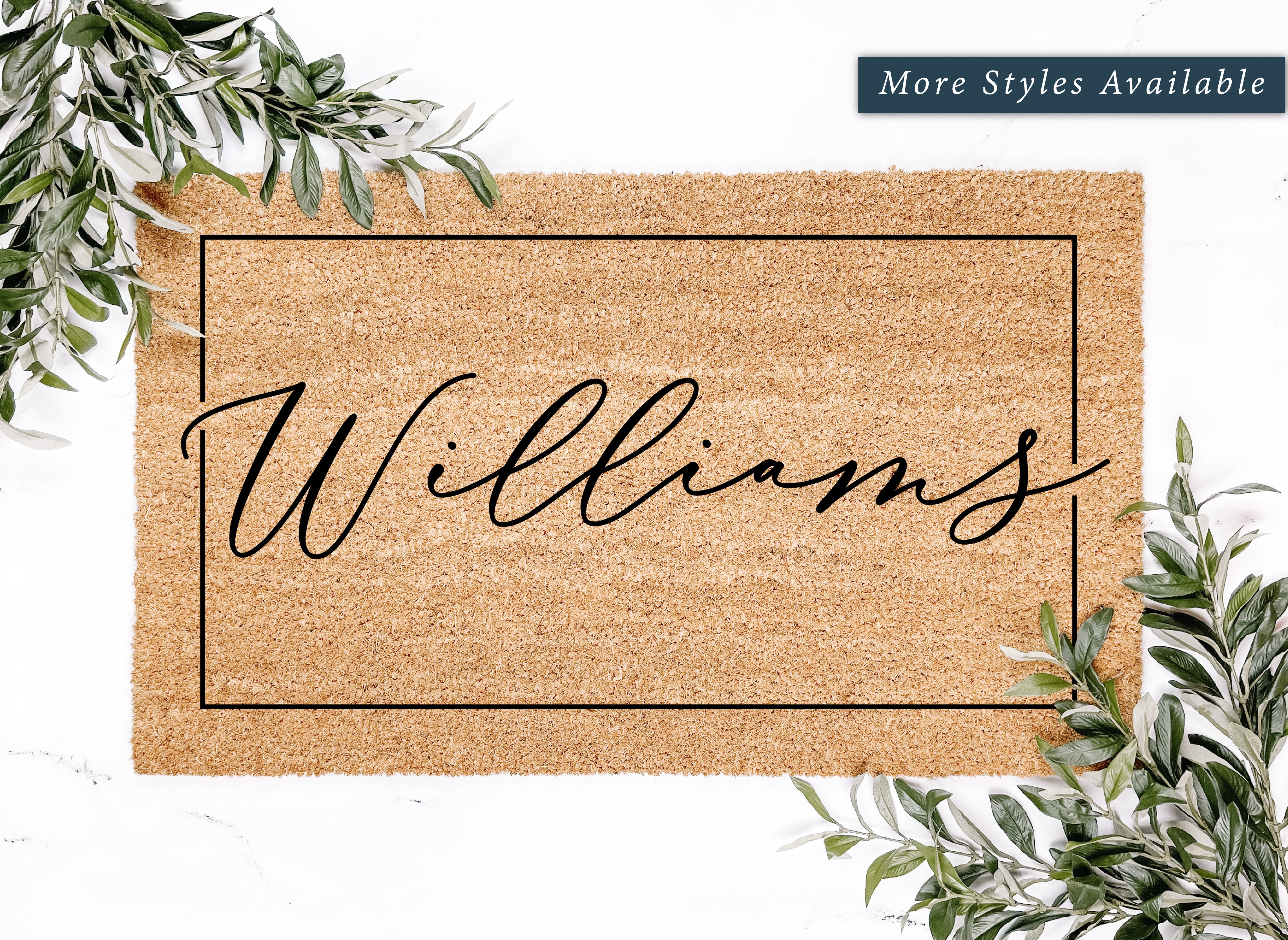 Personalized Modern Calligraphy Doormat