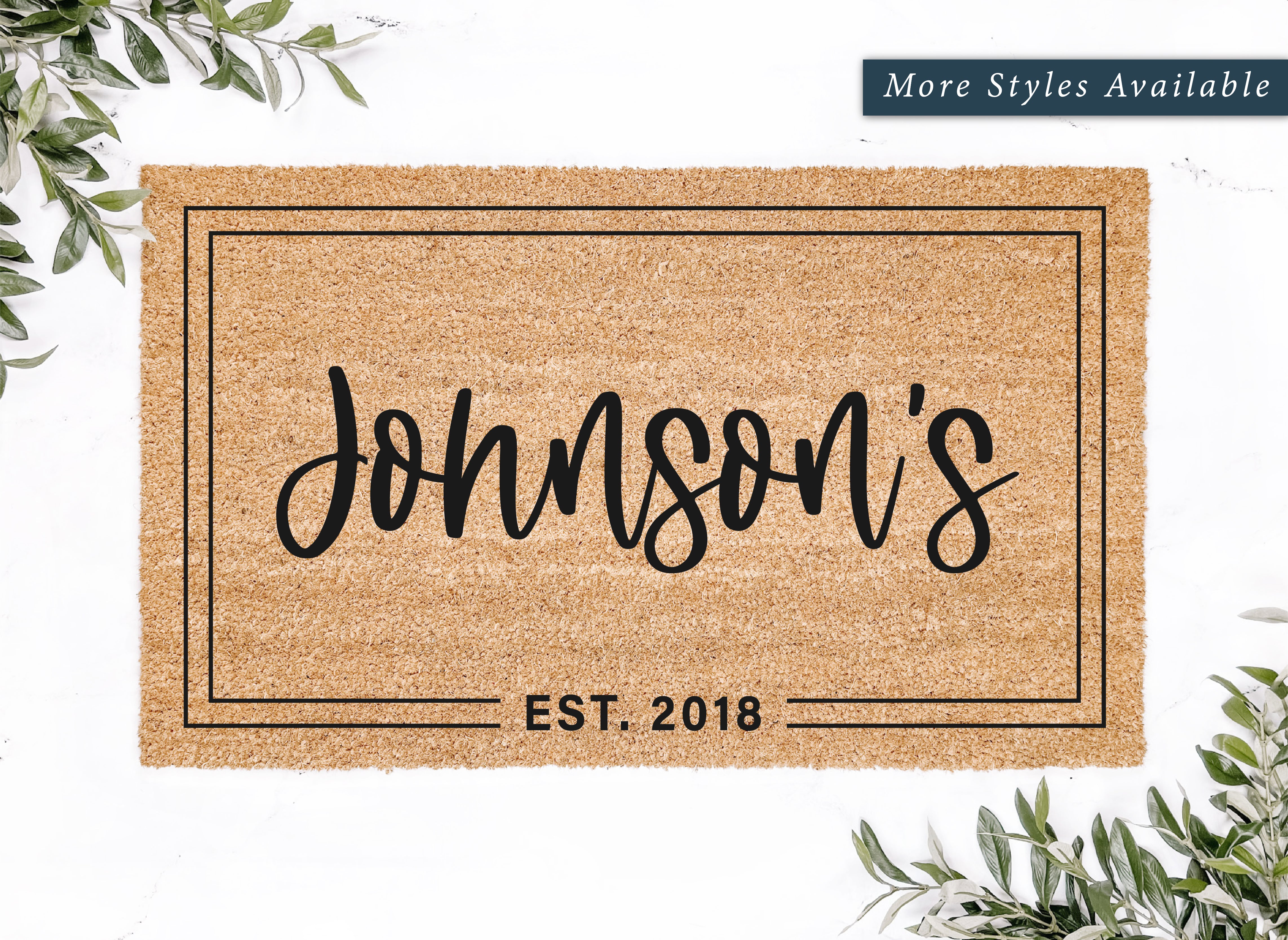 Personalized Double Border & Est. Date Doormat