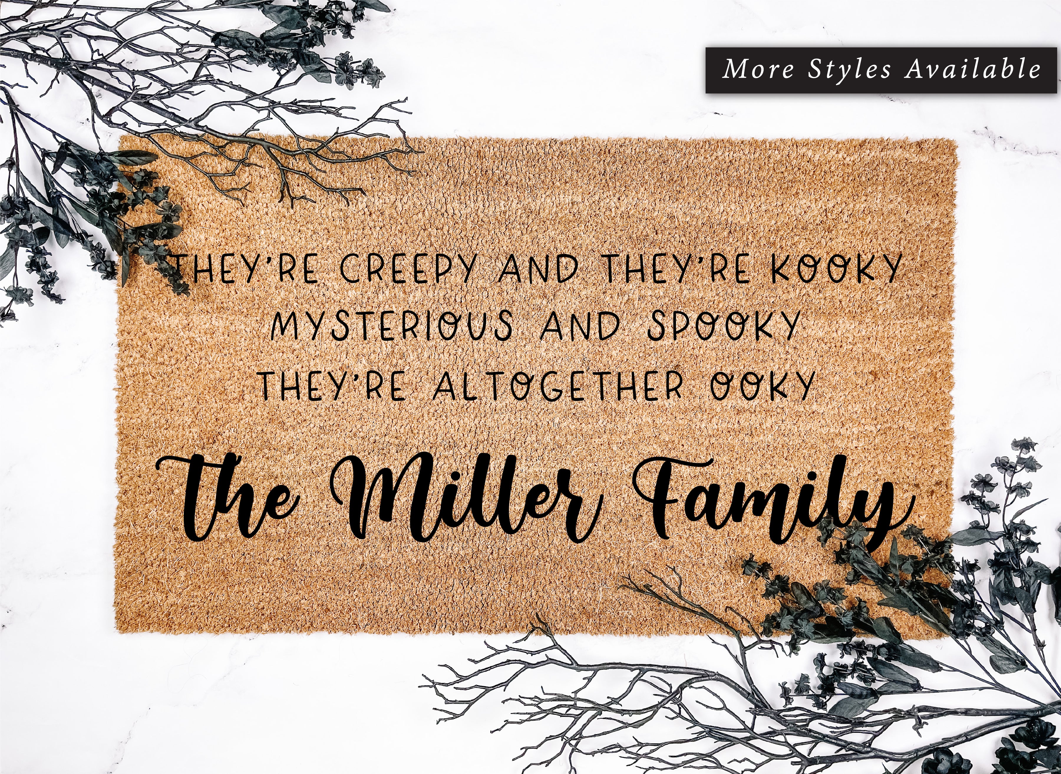 Personalized Addams Family Cute Lettering Doormat