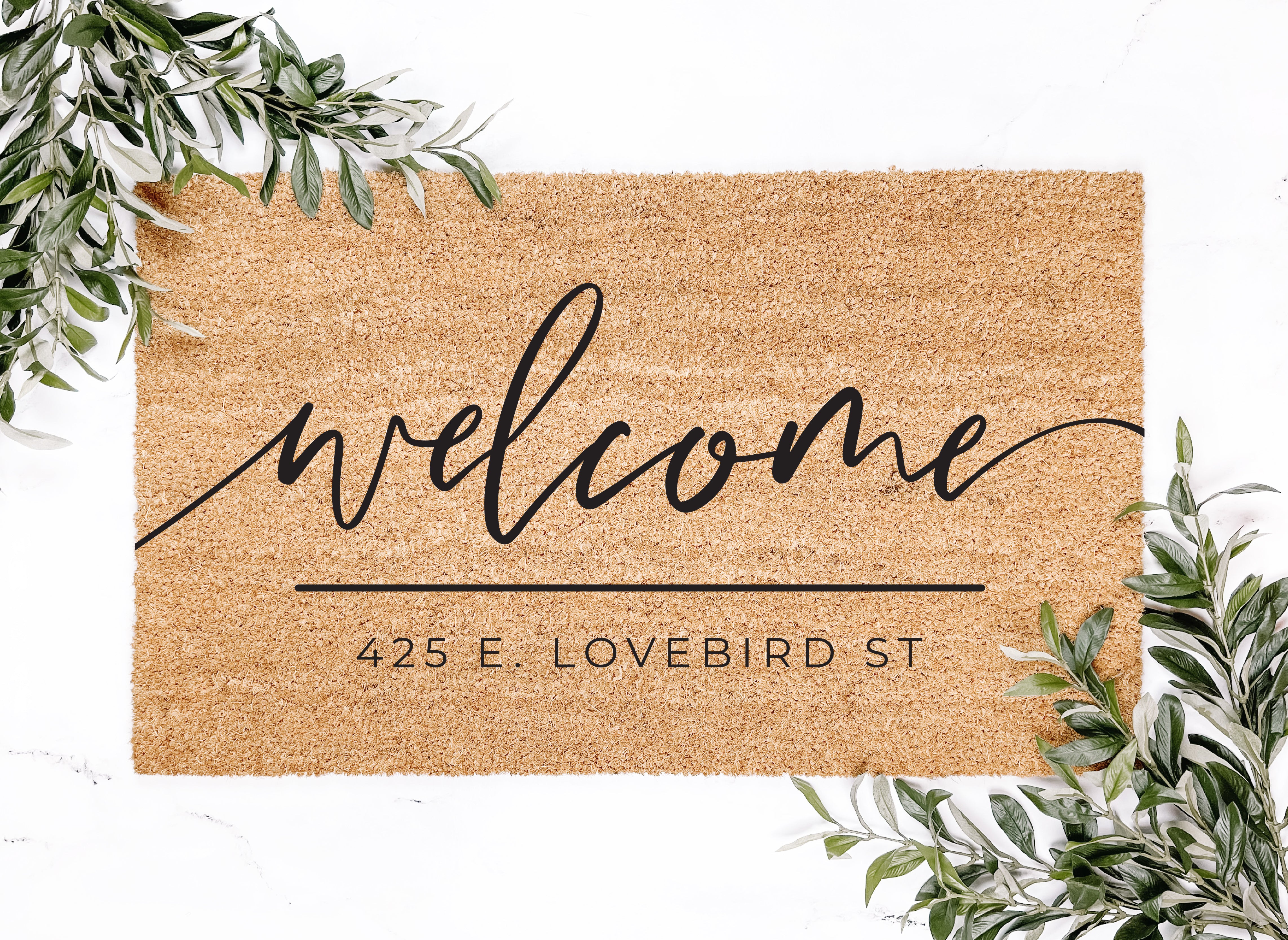 Welcome With Personalized Address or Last Name Doormat