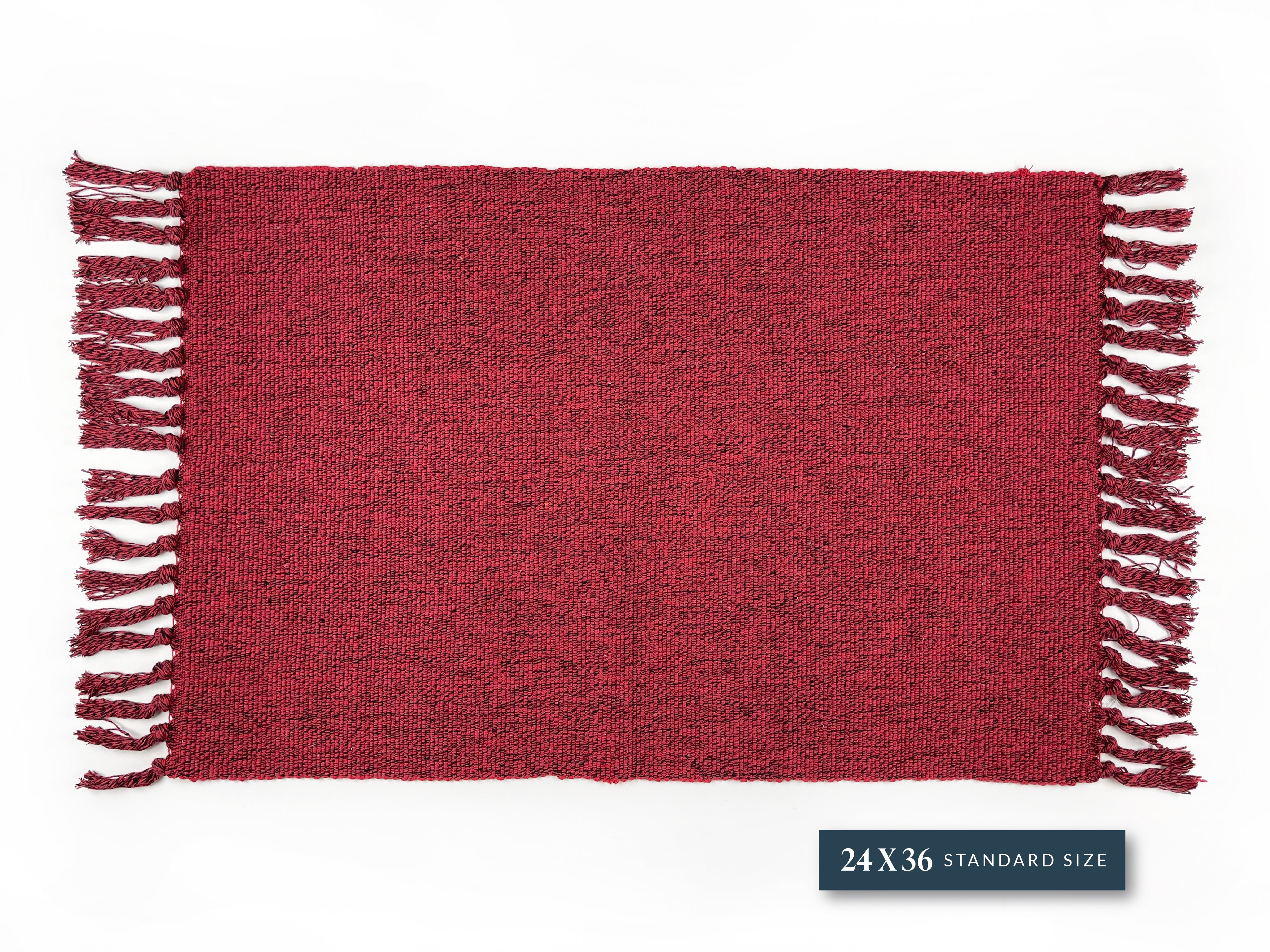 Red & Black Tassel Layering Rug