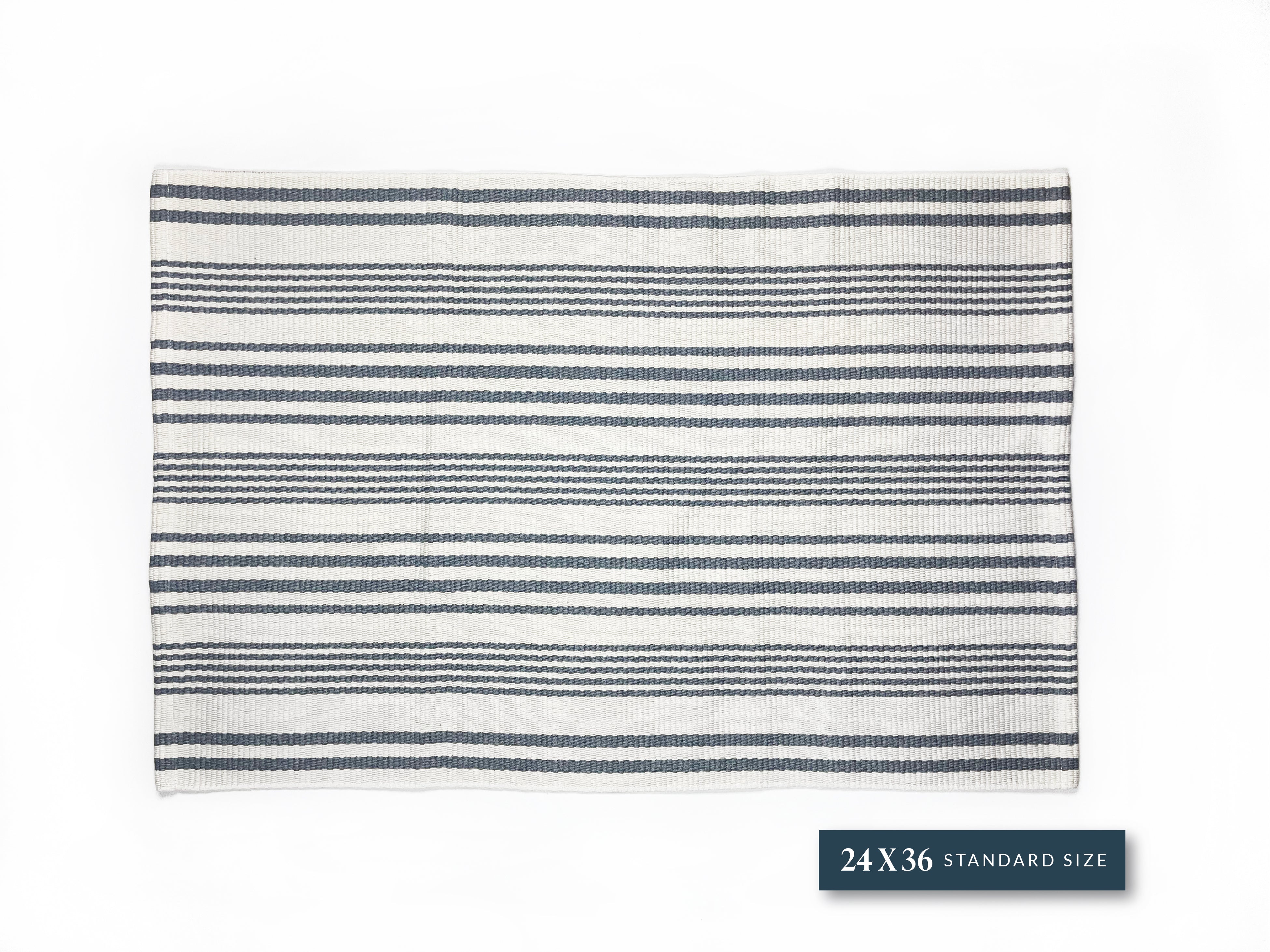 Cream and Grey Stripe Layering Rug