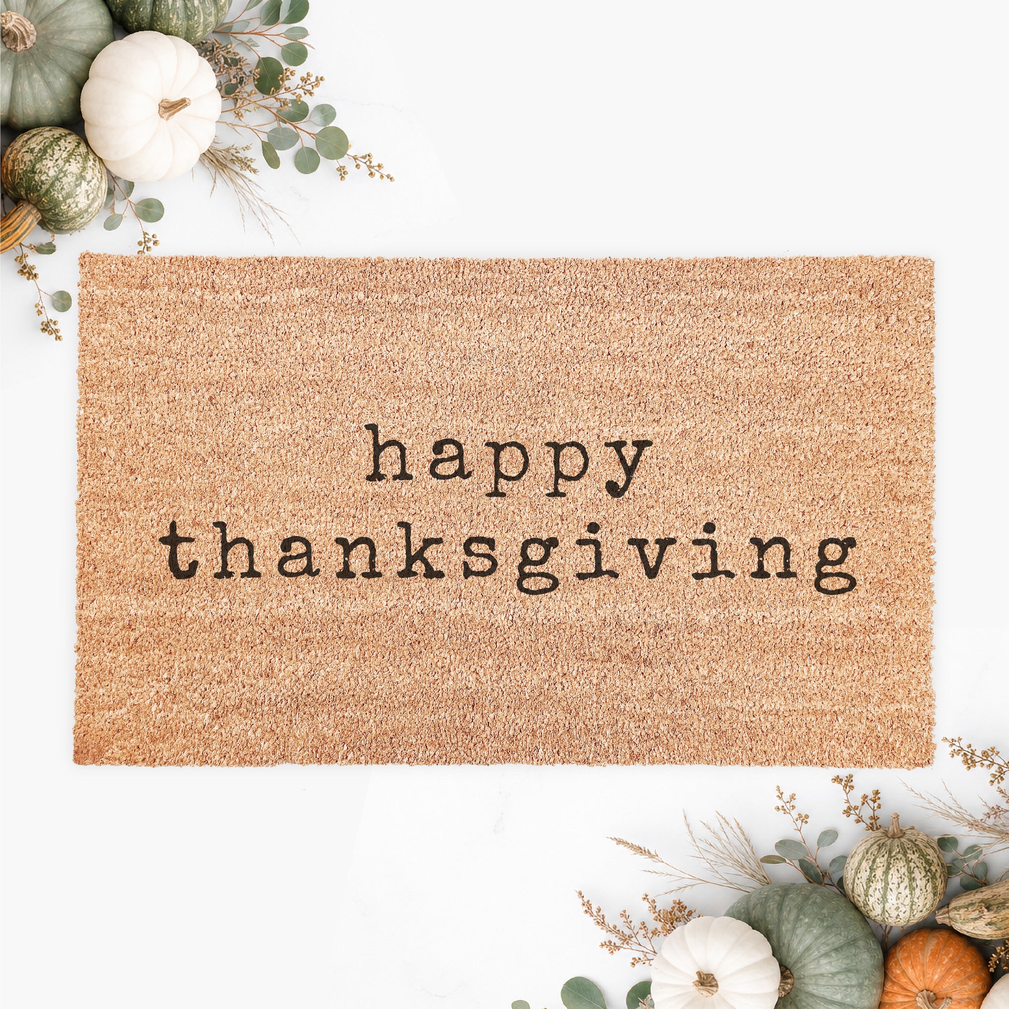 Happy Thanksgiving v2 (lowercase) Doormat