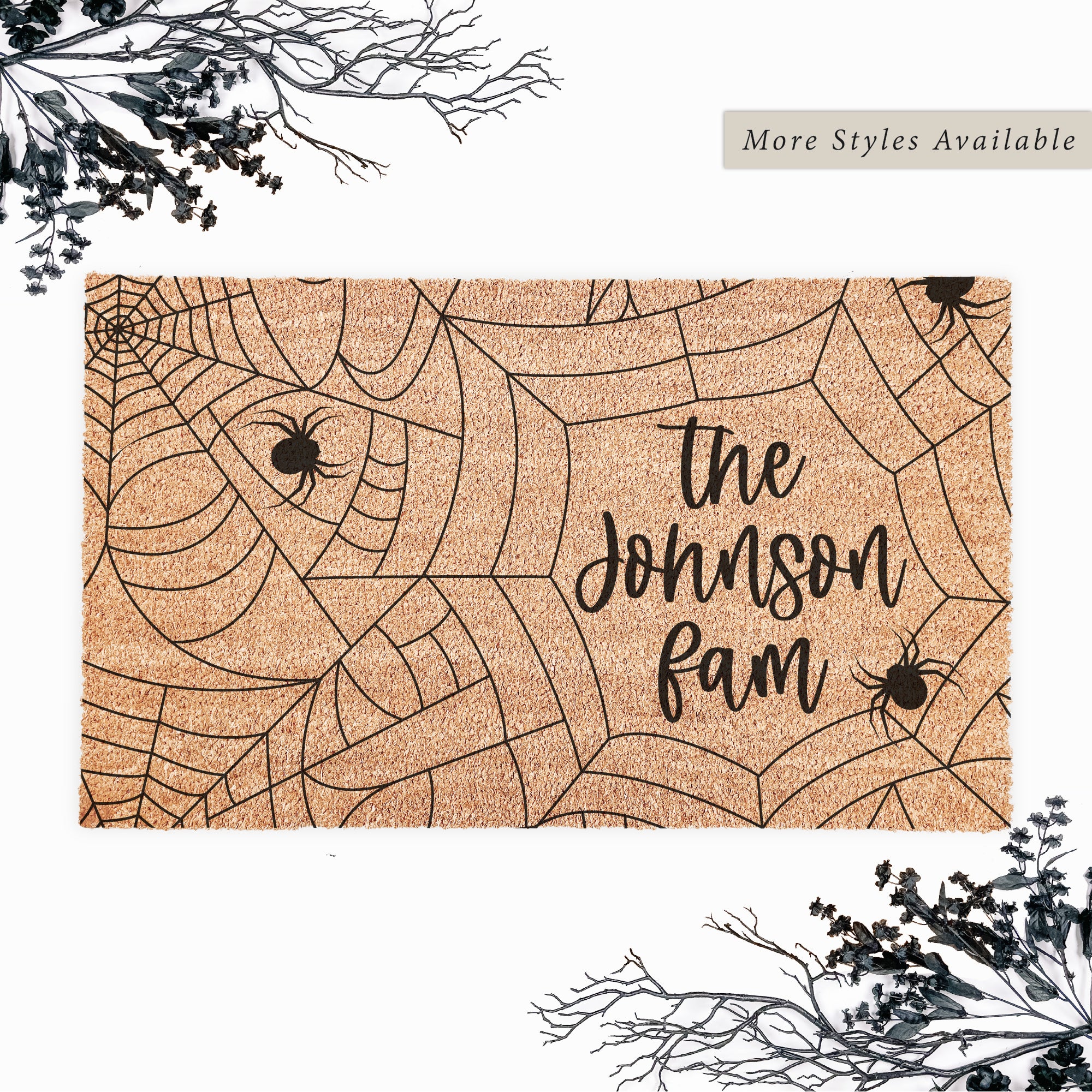 Personalized Spider Web Family Name Doormat