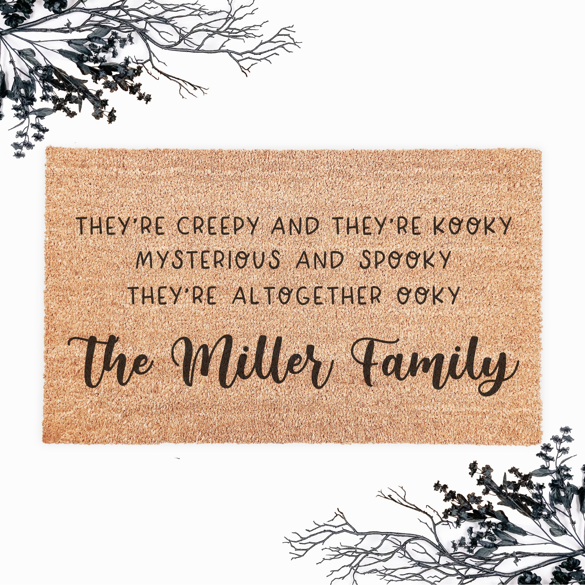 Personalized Spooky Family Halloween Doormat