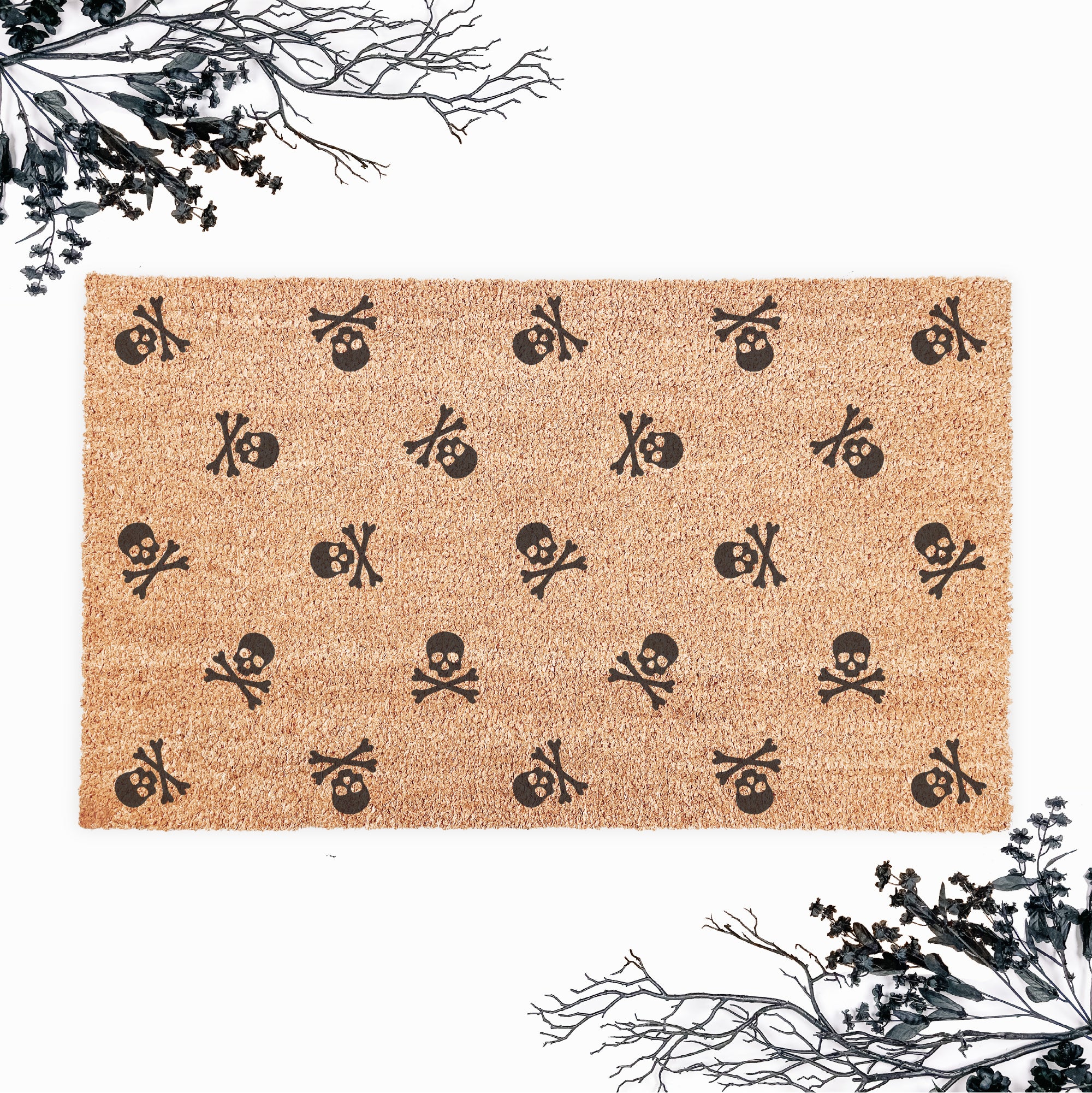 Skull and Bones Skeleton Pattern Halloween Doormat