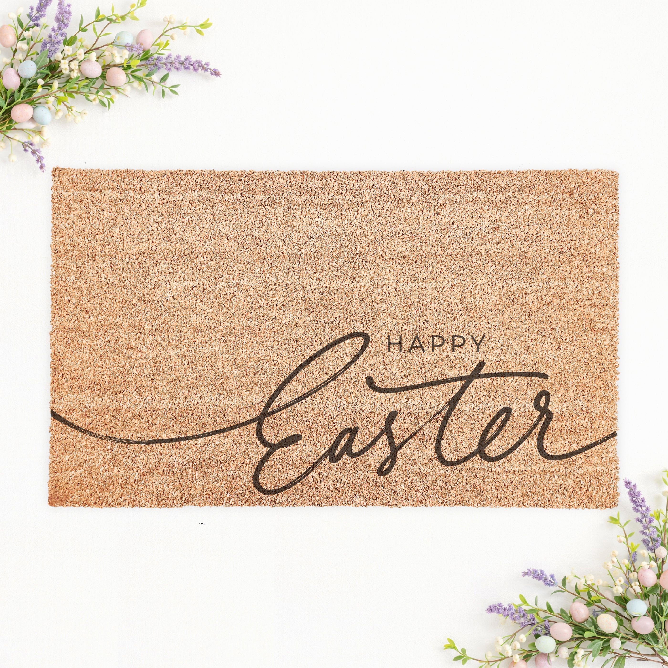 Happy Easter Modern Script Doormat