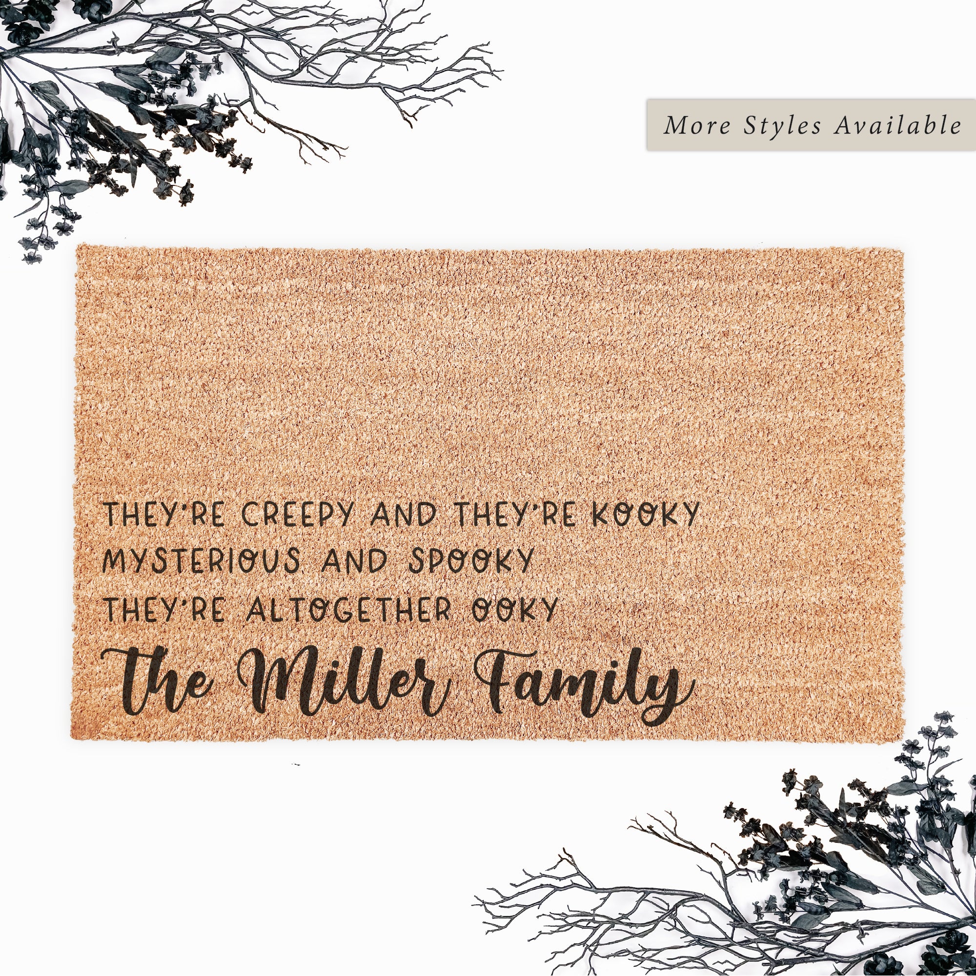 Personalized Spooky Family Halloween Doormat