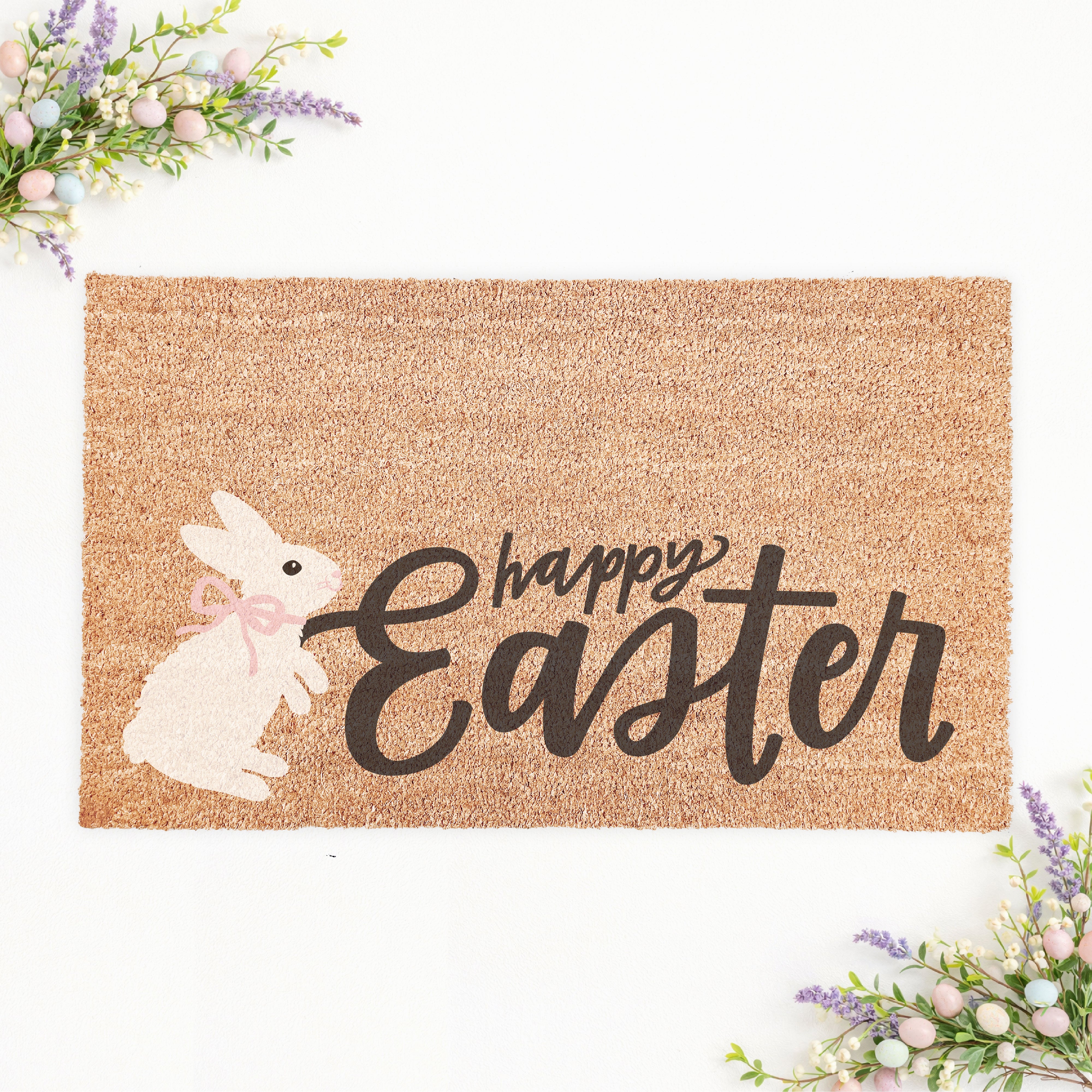 Happy Easter Rabbit Doormat