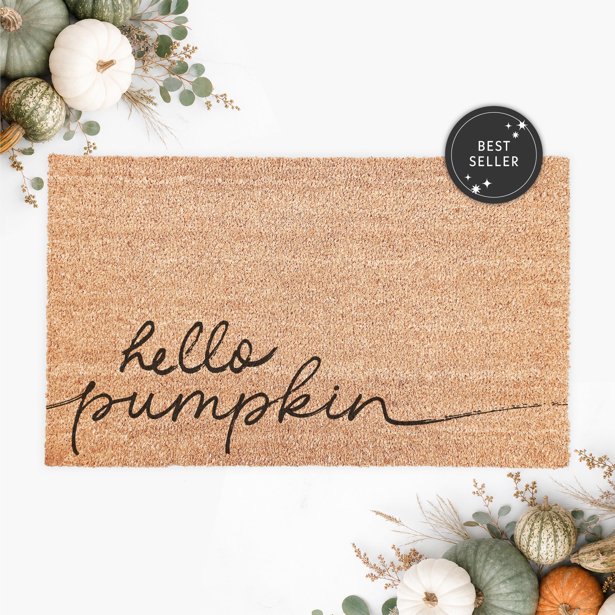 Hello Pumpkin Modern Script Doormat