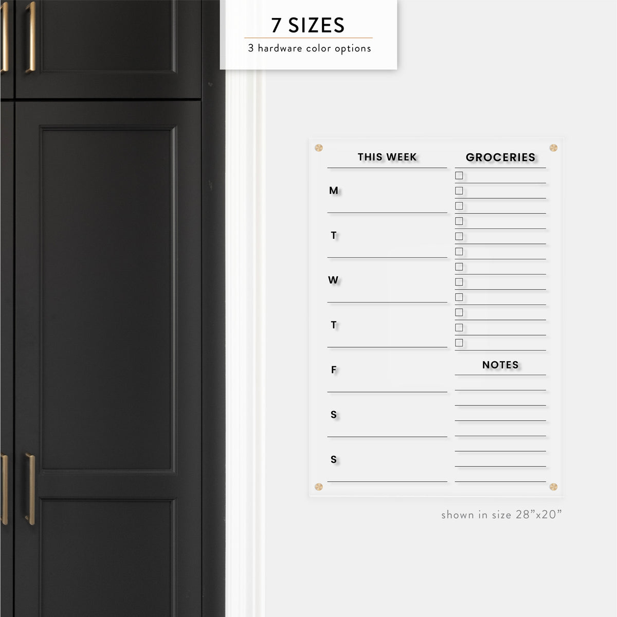Weekly + Customizable Sidebar Acrylic Wall Calendar — joriandco