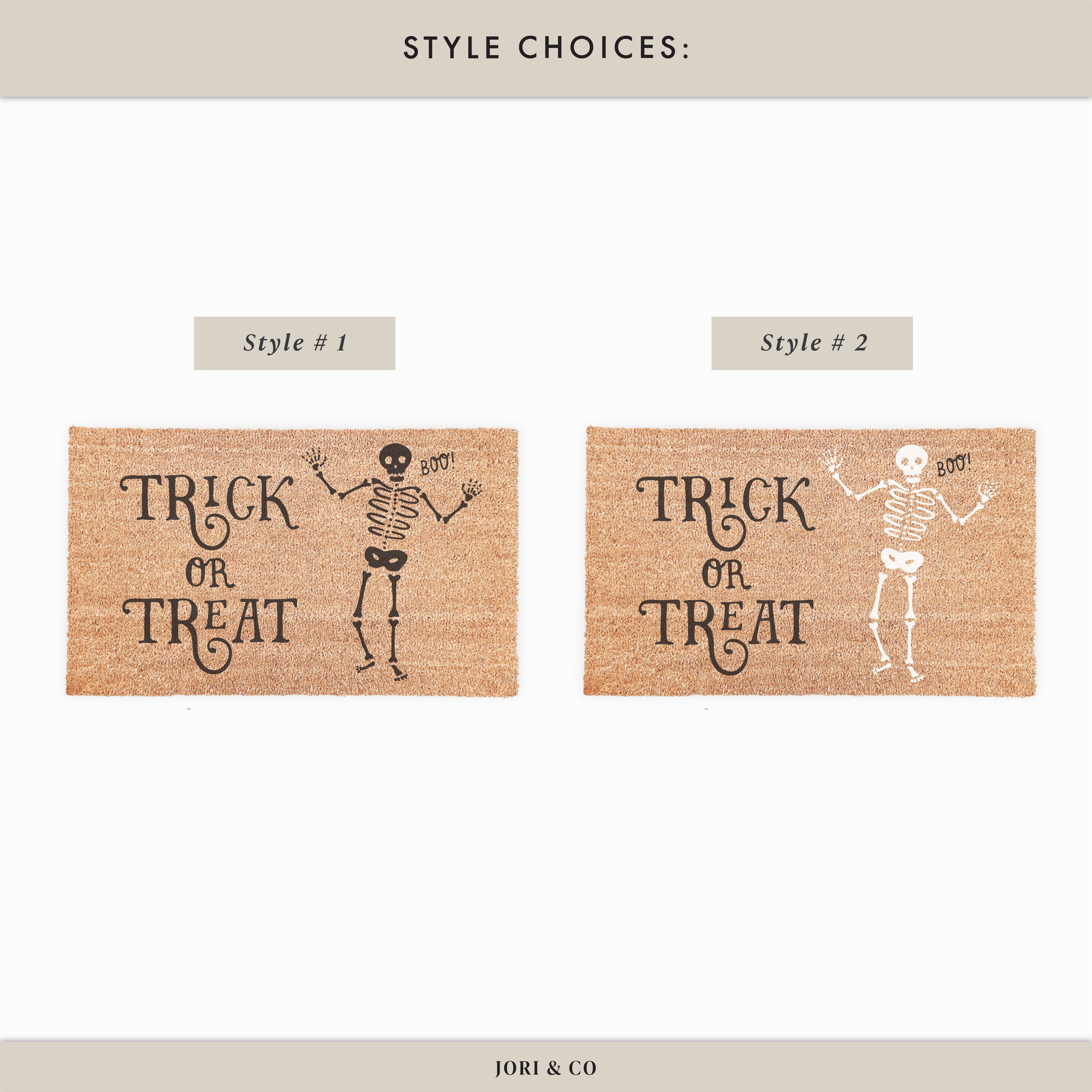 Trick or Treat Skeleton Halloween Doormat