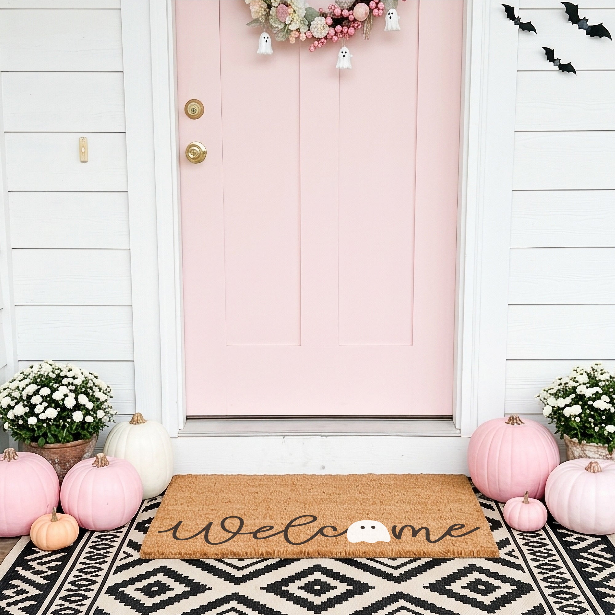 Welcome Ghost Halloween Doormat