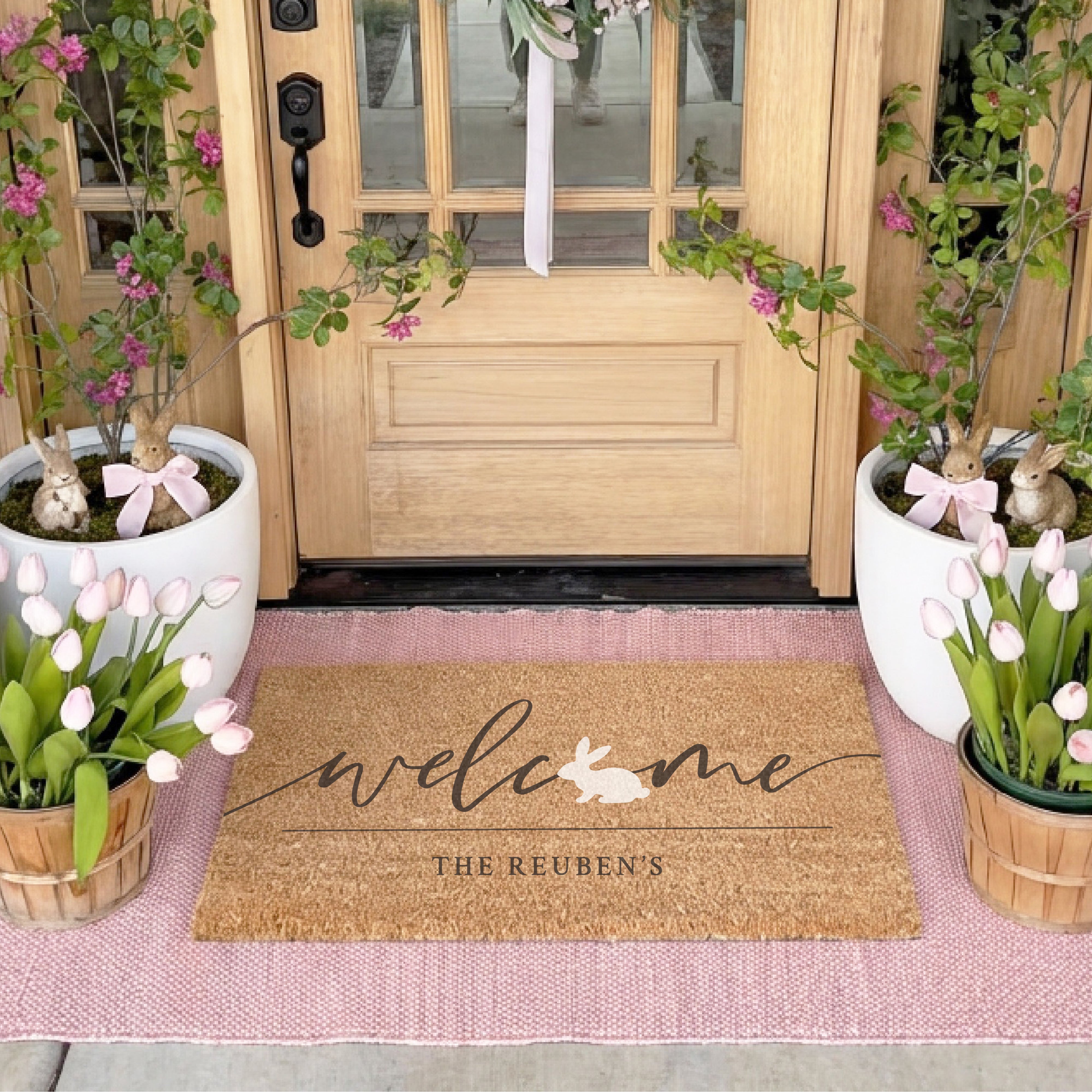 Personalized Bunny Welcome Doormat