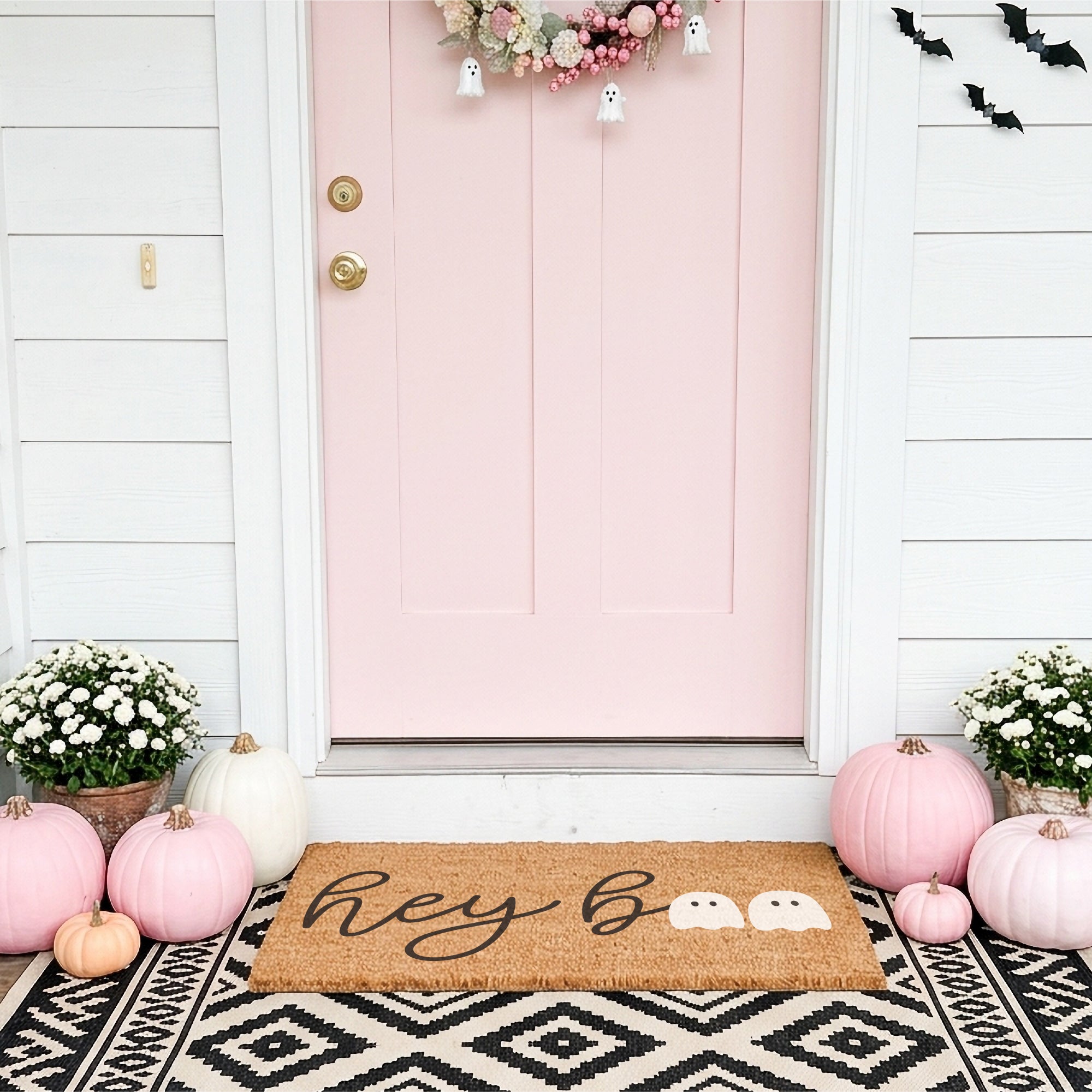 Hey Boo Ghost Halloween Doormat