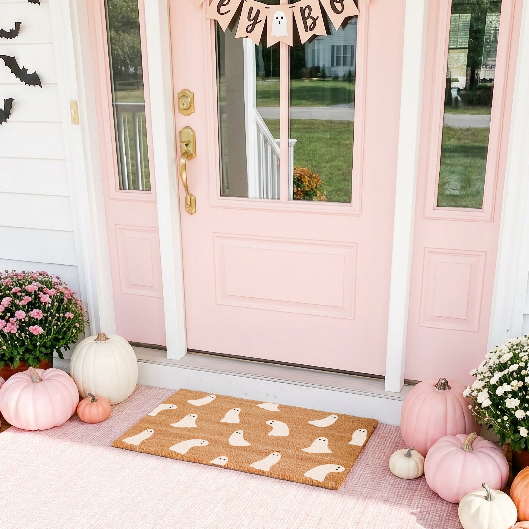Minimal Ghost Halloween Doormat