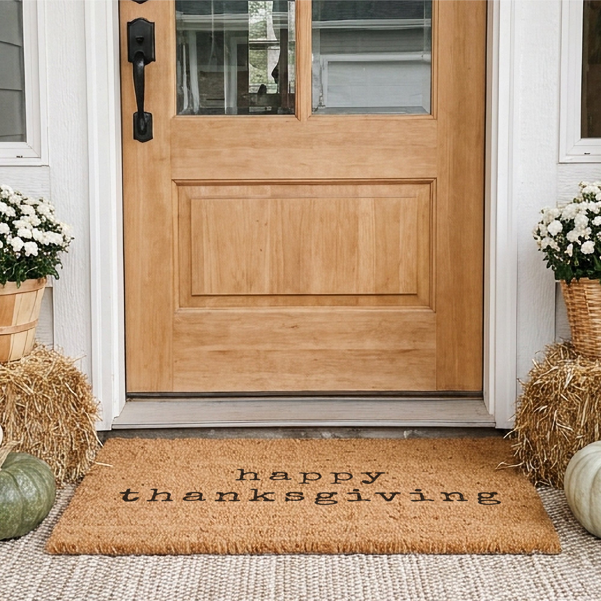 Happy Thanksgiving v2 (lowercase) Doormat