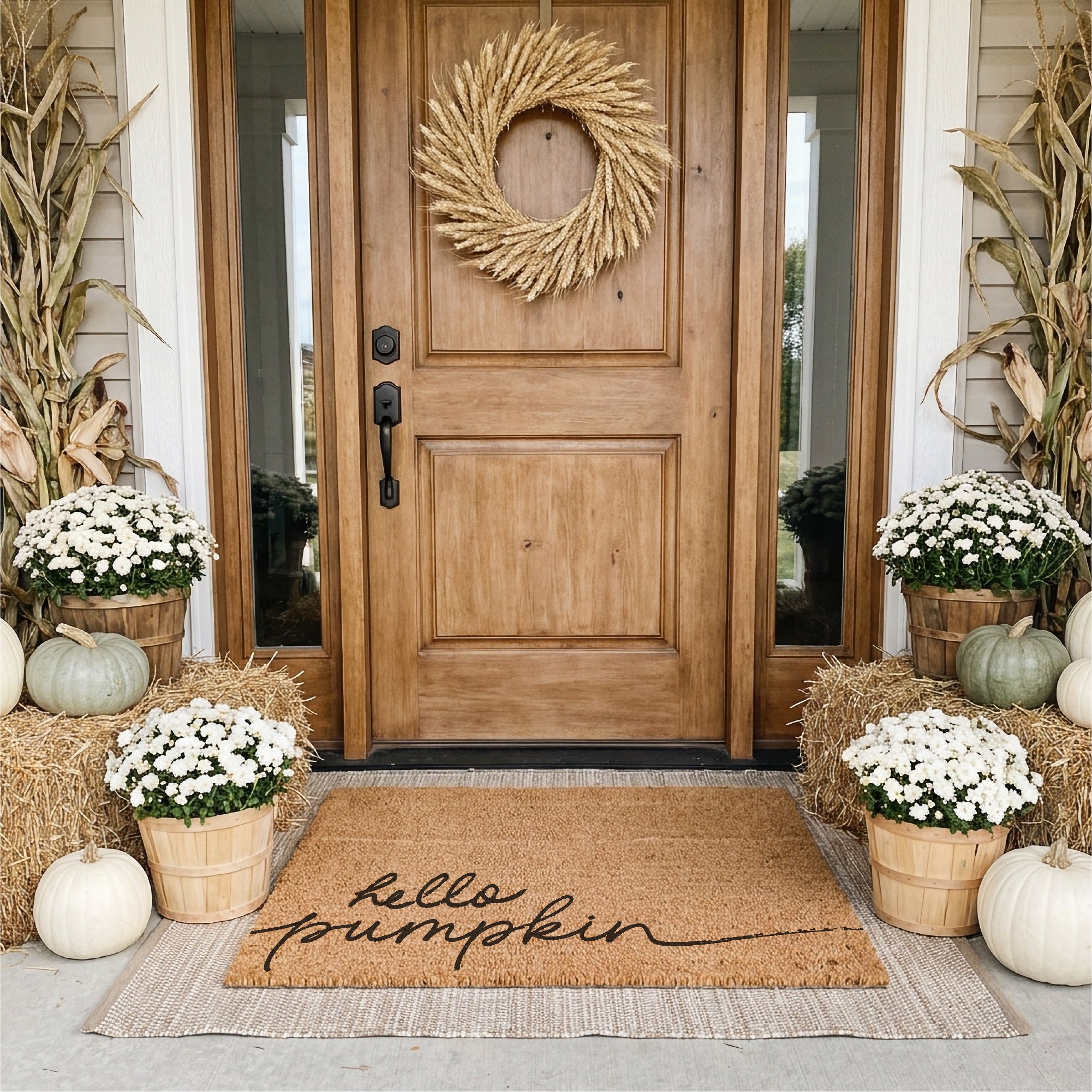 Hello Pumpkin Modern Script Doormat