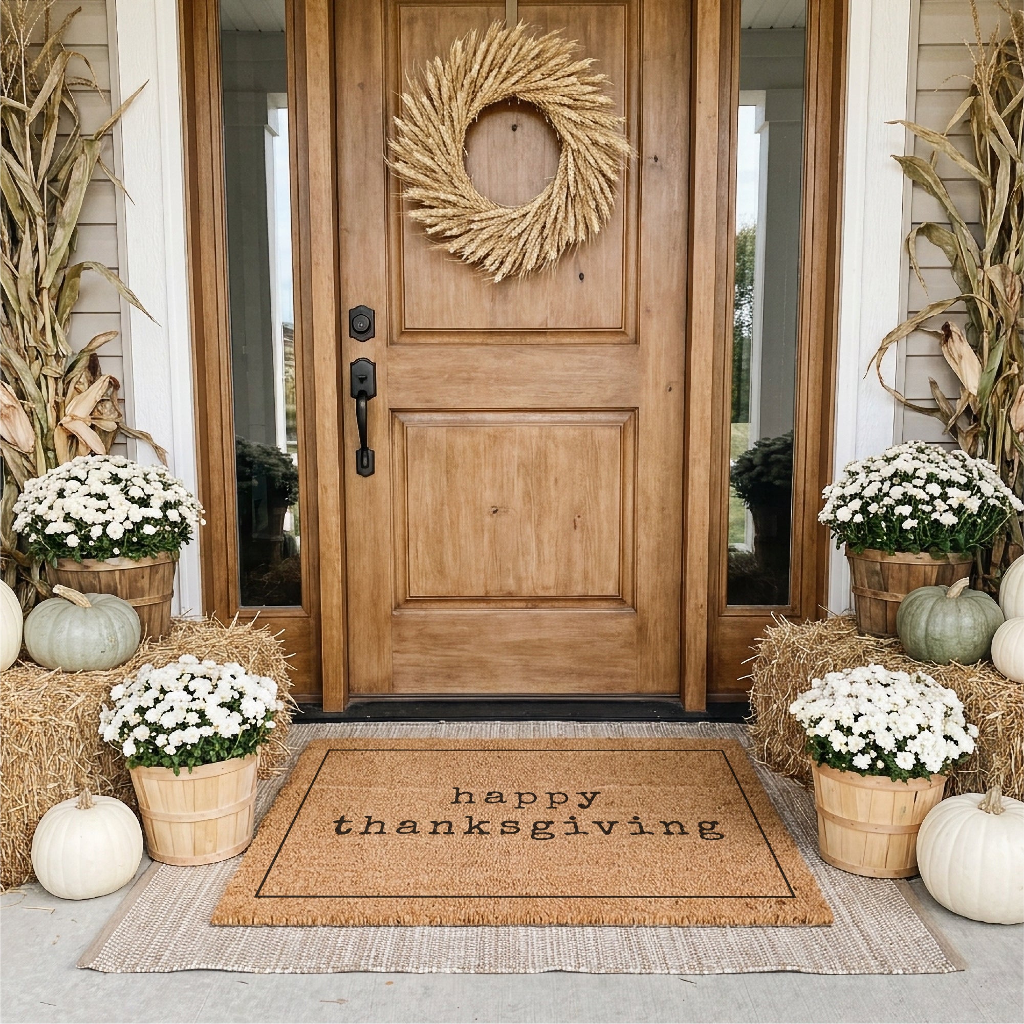 Happy Thanksgiving v2 (lowercase) Doormat