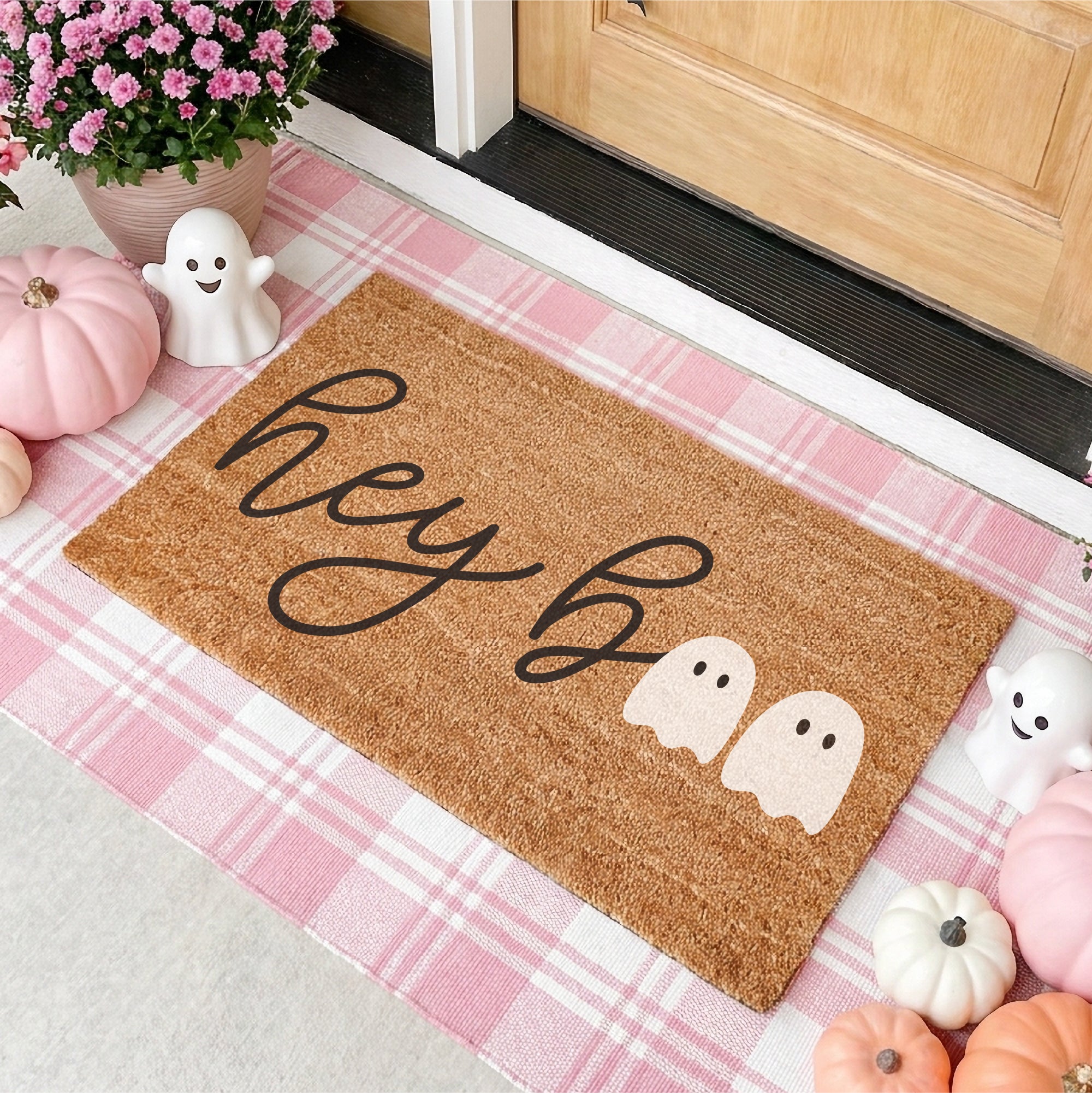 Hey Boo Ghost Halloween Doormat
