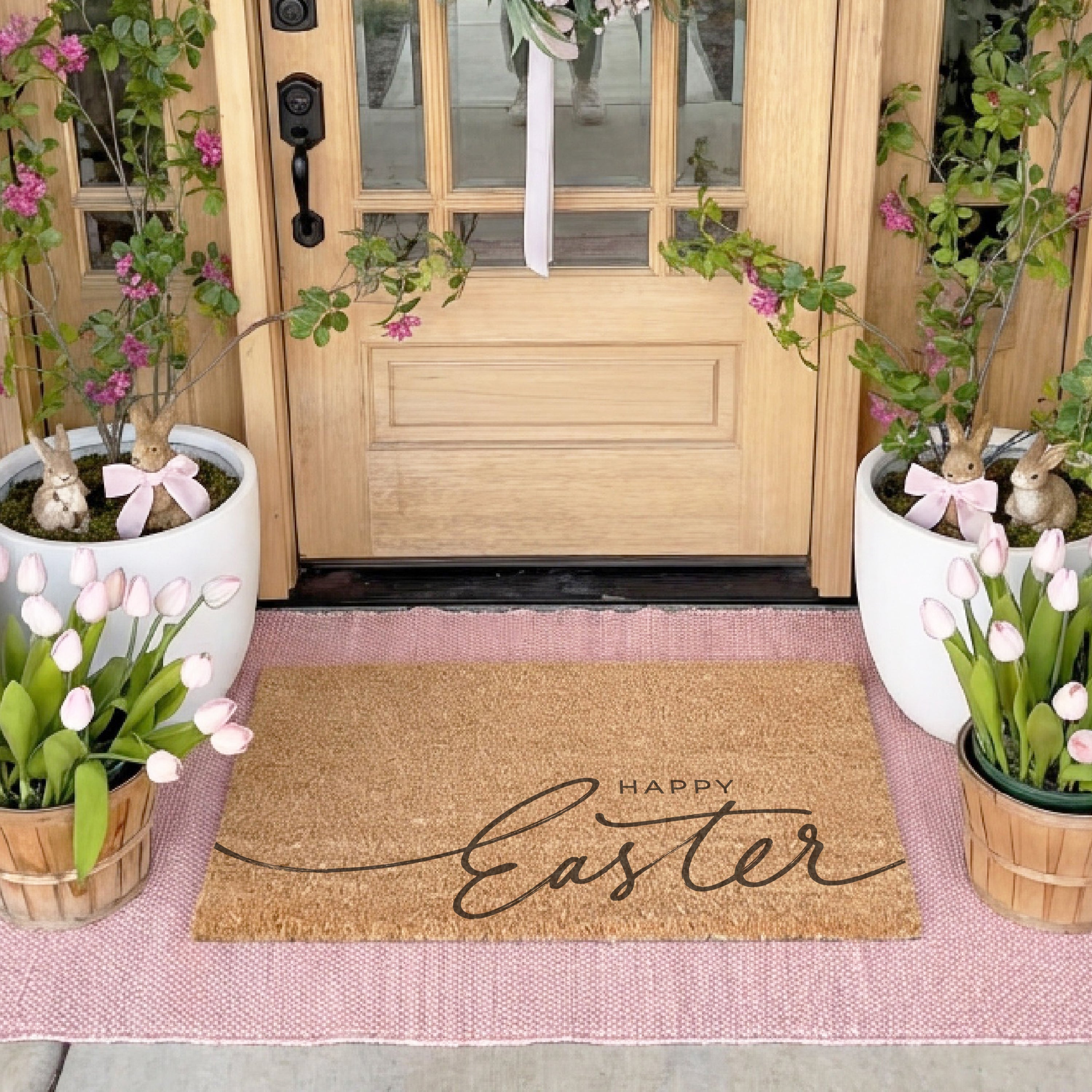 Happy Easter Modern Script Doormat