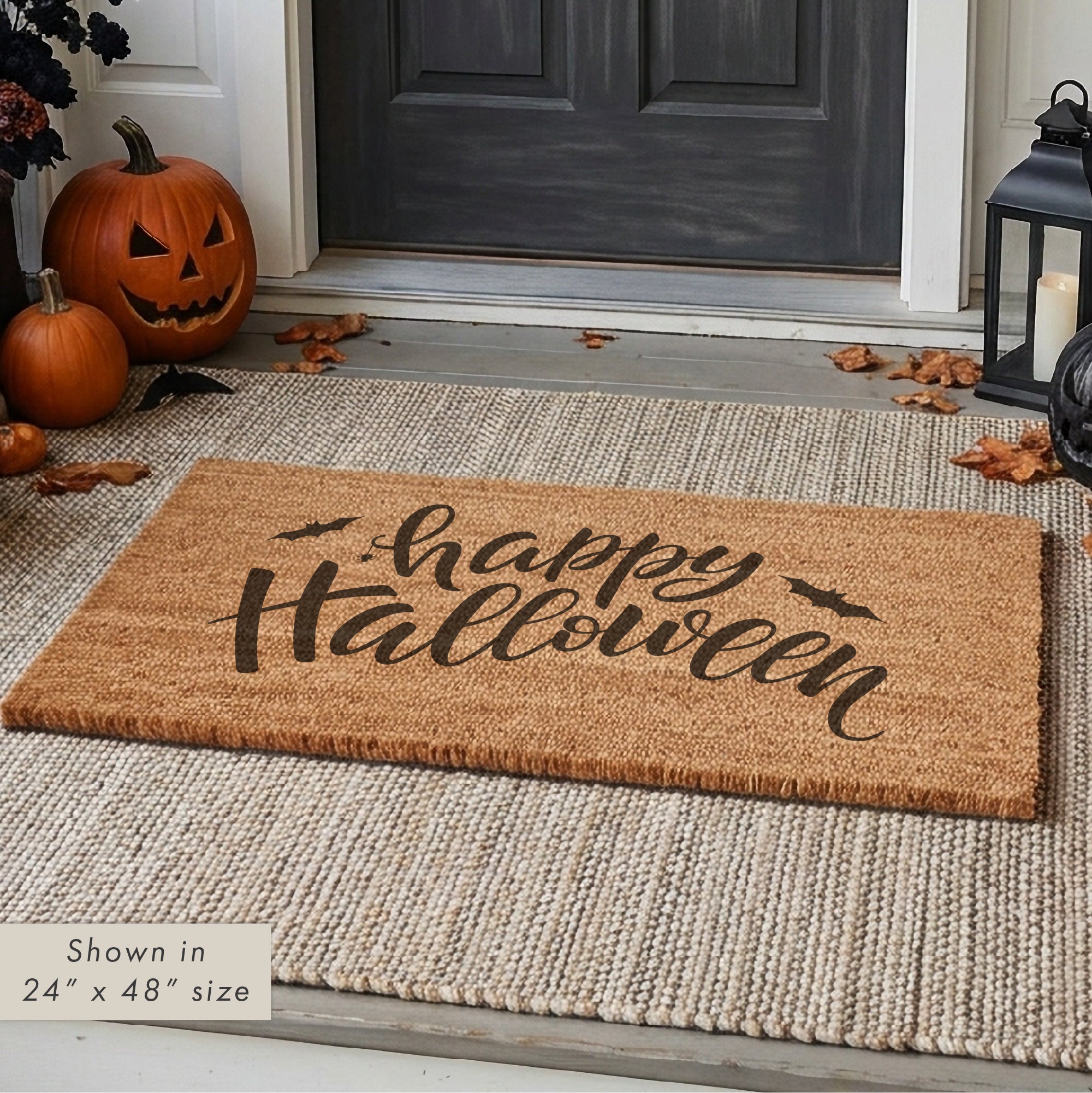 Happy Halloween Bat Doormat