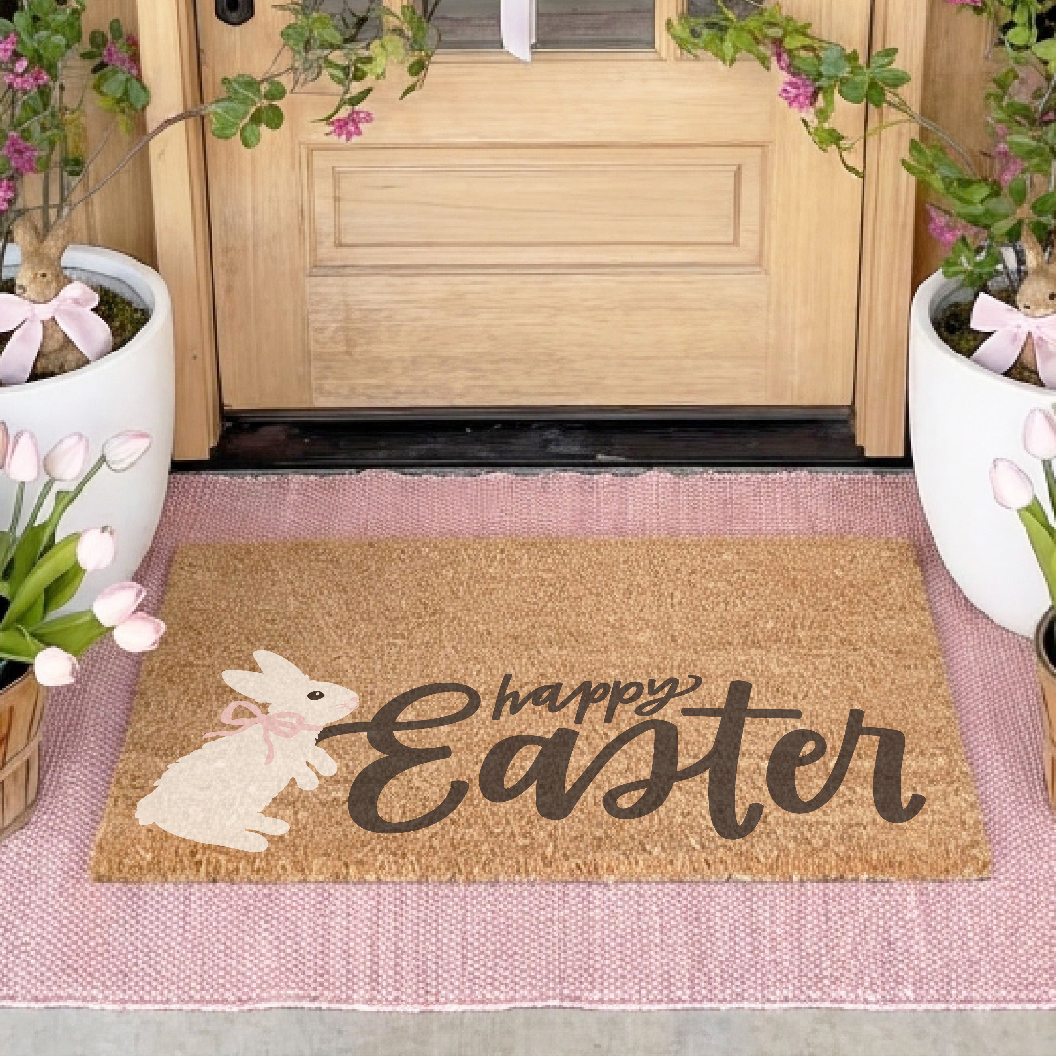 Happy Easter Rabbit Doormat