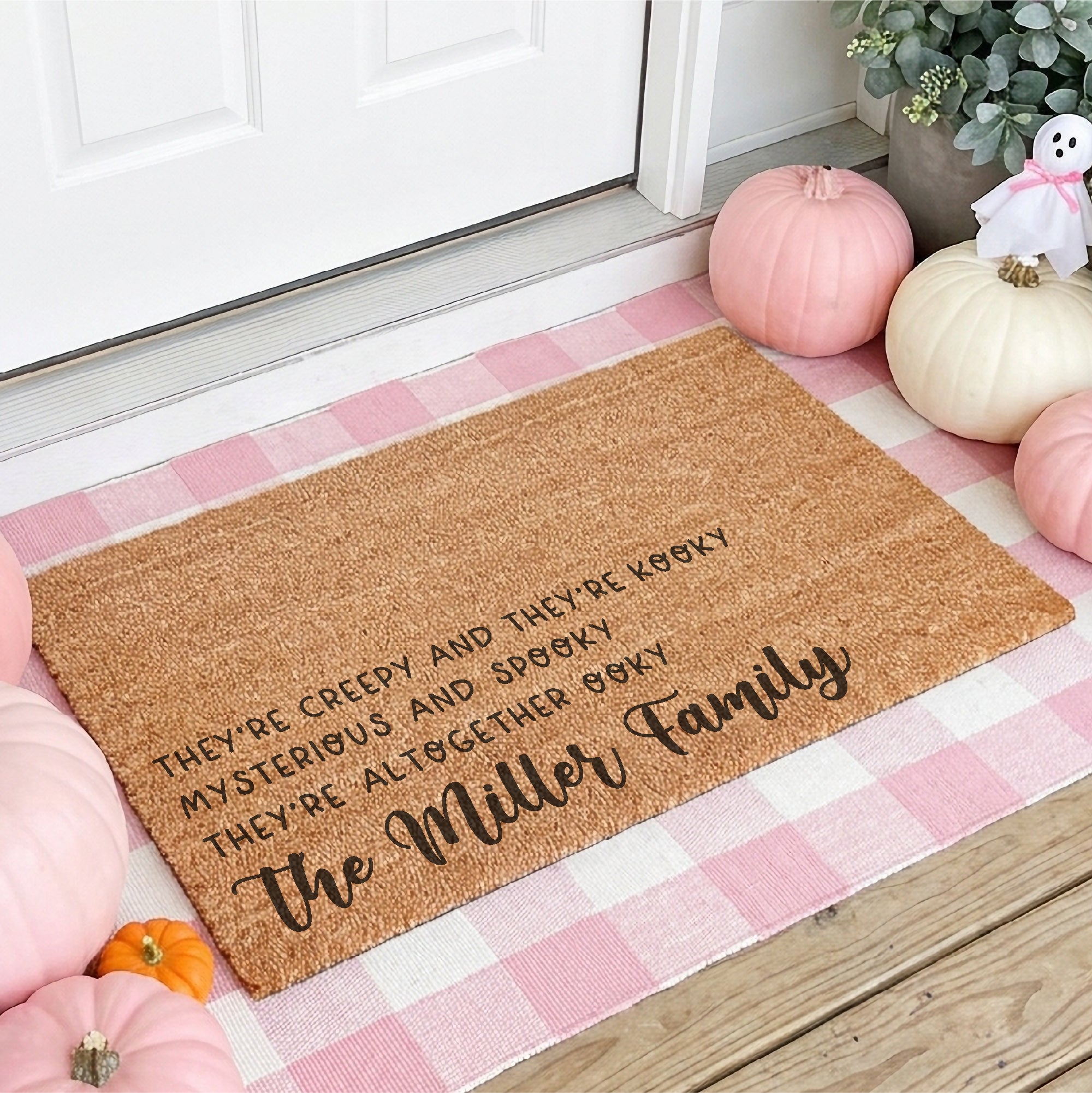 Personalized Spooky Family Halloween Doormat